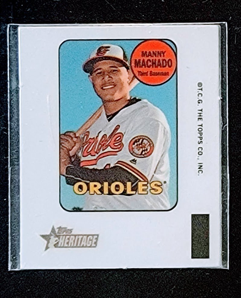 2018 Topps Heritage Manny Machado Mini Baseball Card TPTV simple Xclusive Collectibles