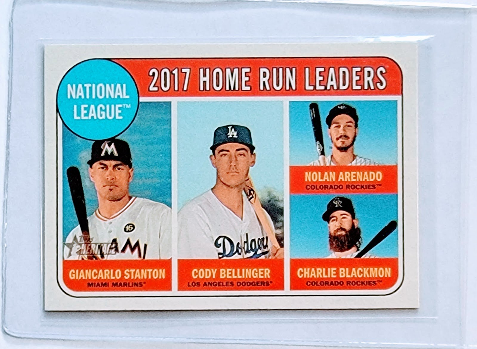 2018 Topps Heritage Stanton Bellinger, Arenado & Blackmon 2017 Homerun Leaders Baseball Trading Card TPTV simple Xclusive Collectibles
