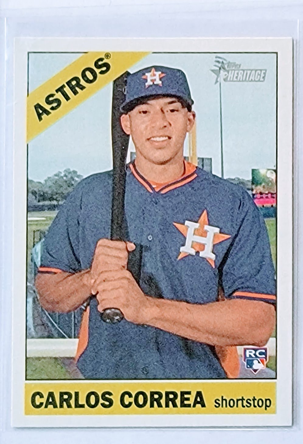 2015 Topps Heritage Carlos Correa Yellow Color Swap Rookie Baseball Trading Card TPTV simple Xclusive Collectibles