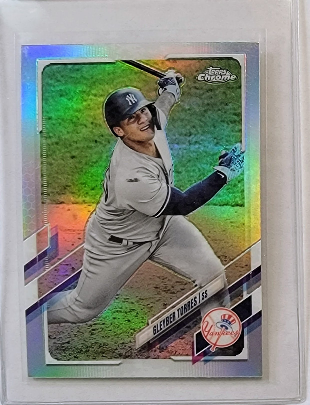 2021 Topps Chrome Gleyber Torres Refractor Baseball Trading Card TPTV simple Xclusive Collectibles