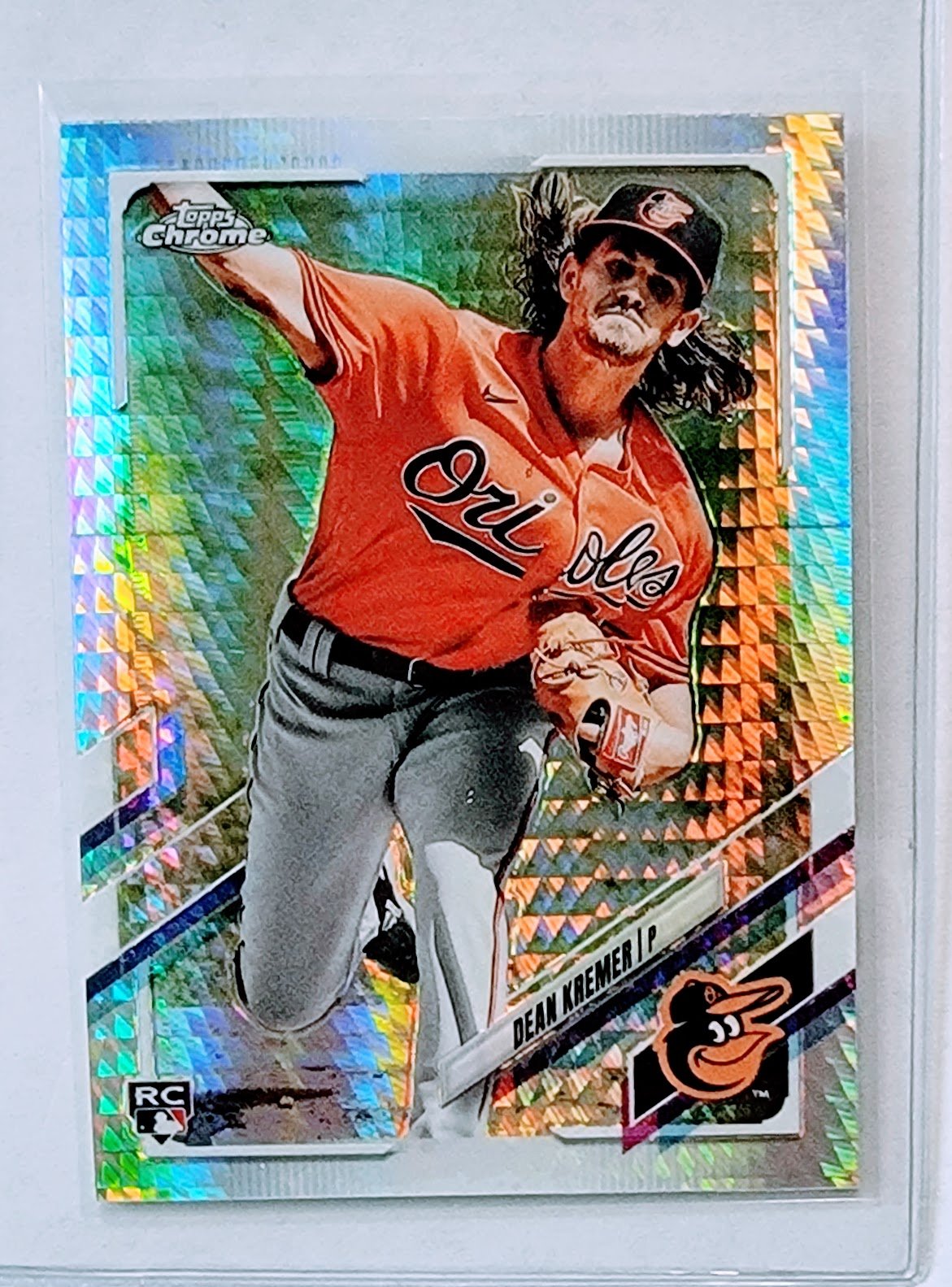 2021 Topps Chrome Dean Kremer Prism Rookie Refractor Baseball Trading Card TPTV simple Xclusive Collectibles