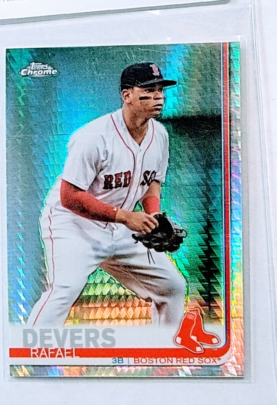 2019 Topps Chrome Rafael Devers Prism Refractor Baseball Trading Card TPTV simple Xclusive Collectibles