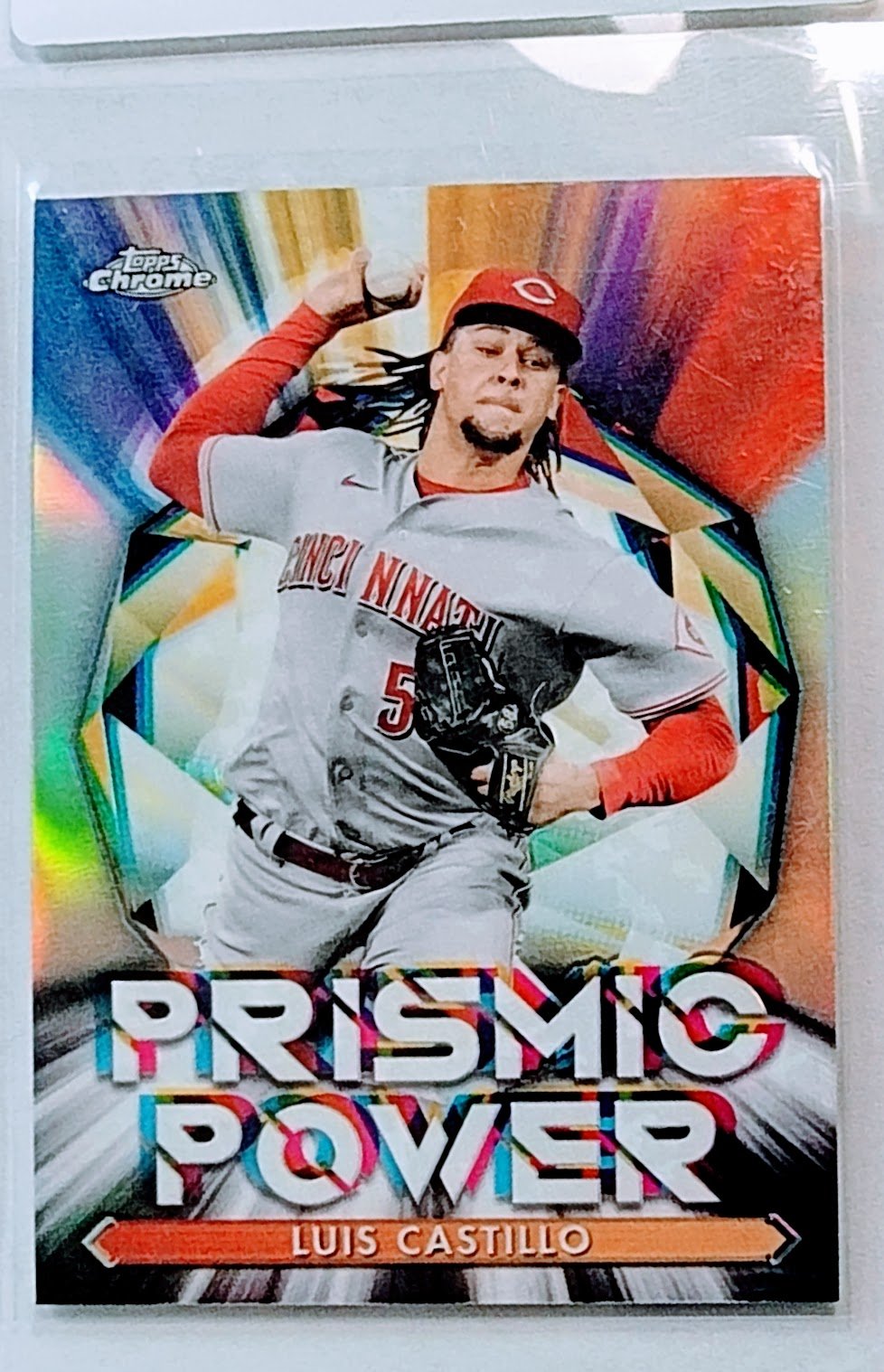 2021 Topps Chrome Luis Castillo Prismic Power Refractor Baseball Trading Card TPTV simple Xclusive Collectibles