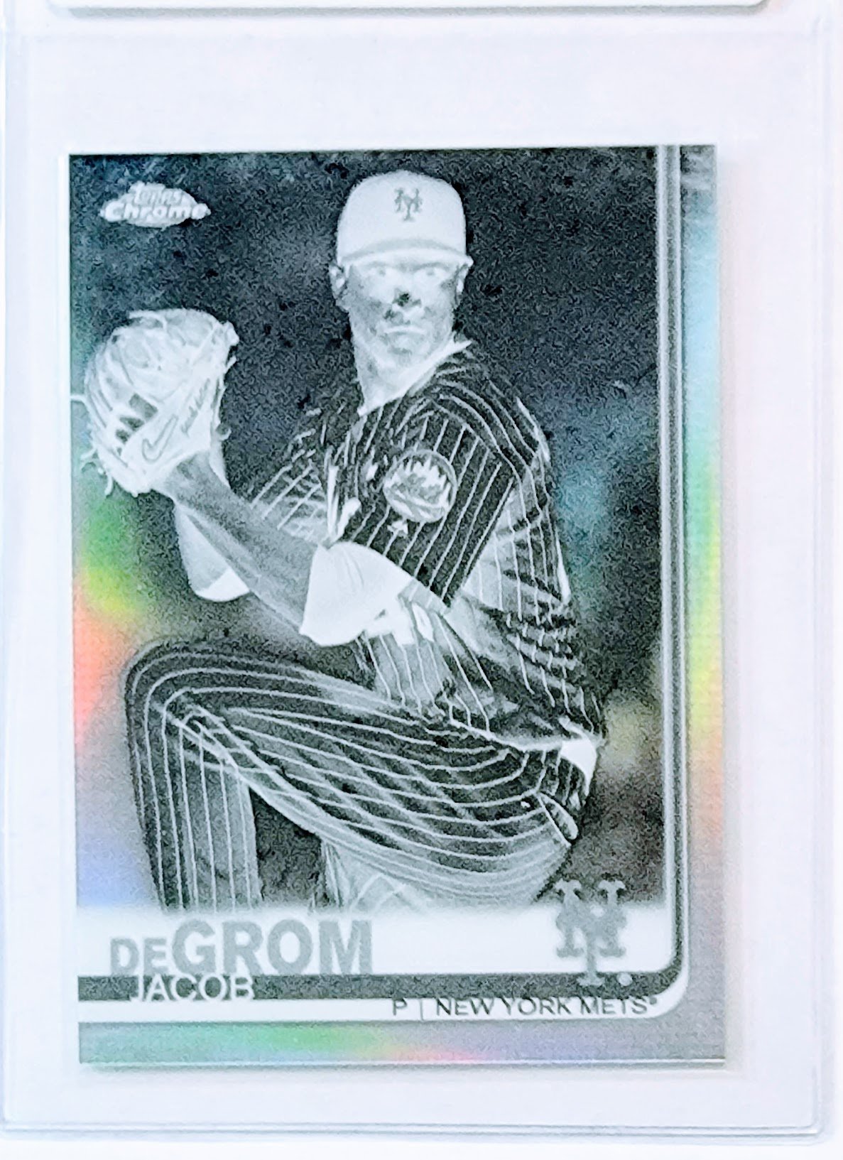 2019 Topps Chrome Jacob DeGrom Negative Refractor Baseball Trading Card TPTV simple Xclusive Collectibles