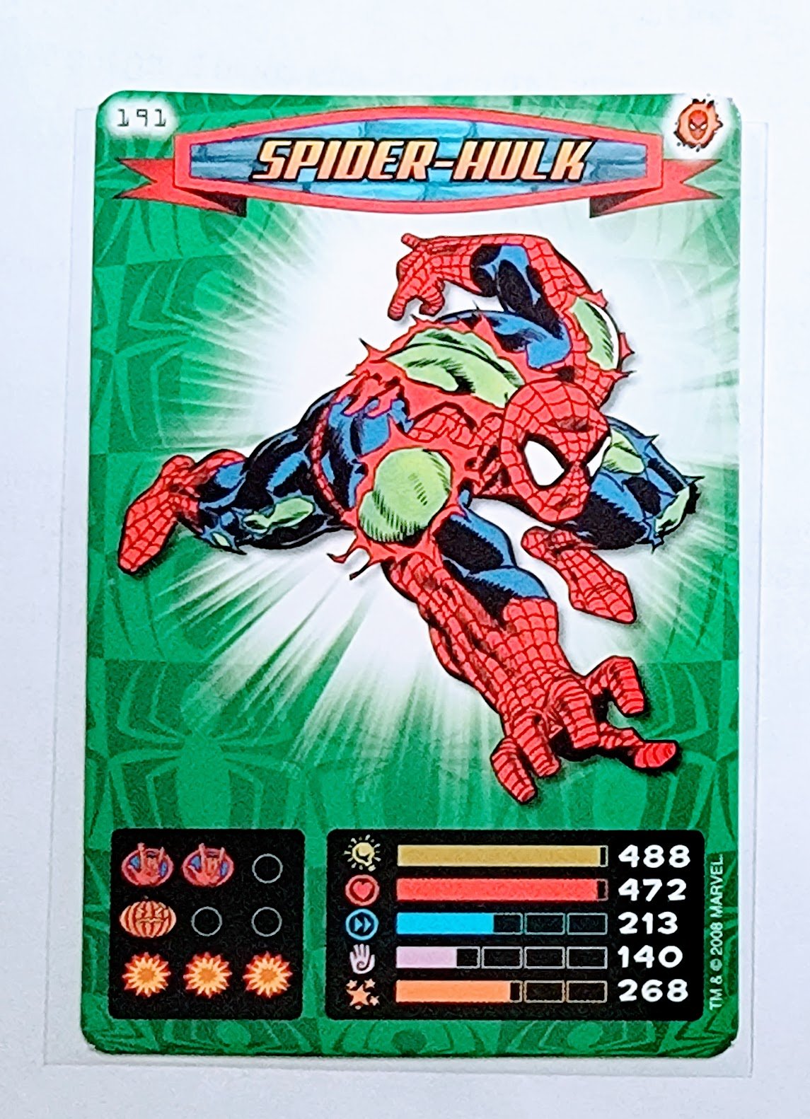 2008 Spiderman Heroes and Villains Spider-Hulk #191 Marvel Booster Trading Card UPTI simple Xclusive Collectibles