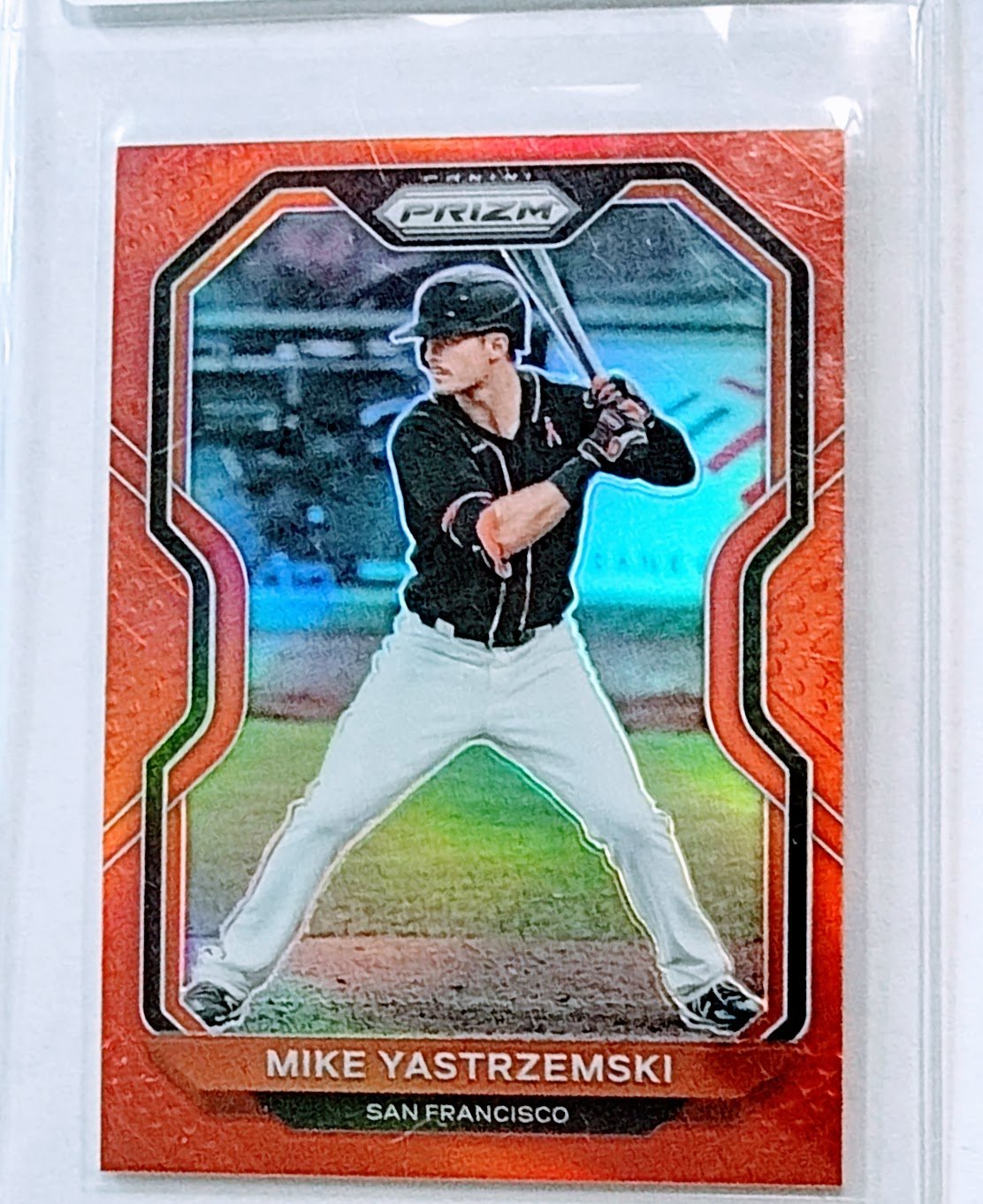 2021 Panini Prizm Mike Yastrzemski Orange Refractor Baseball Trading Card TPTV simple Xclusive Collectibles