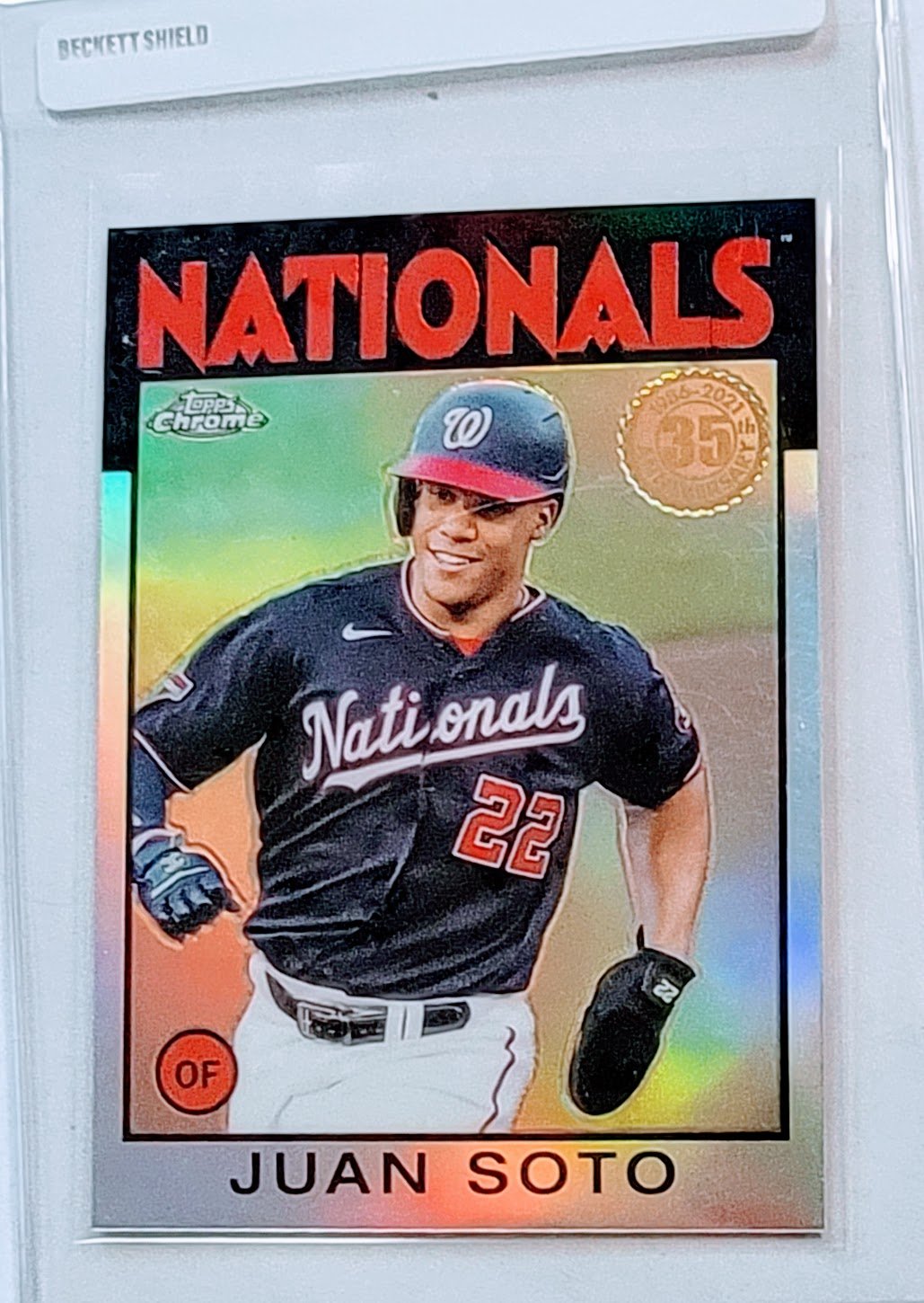 2021 Topps Chrome Juan Soto 1986 35th Anniversary Refractor Baseball Trading Card TPTV simple Xclusive Collectibles