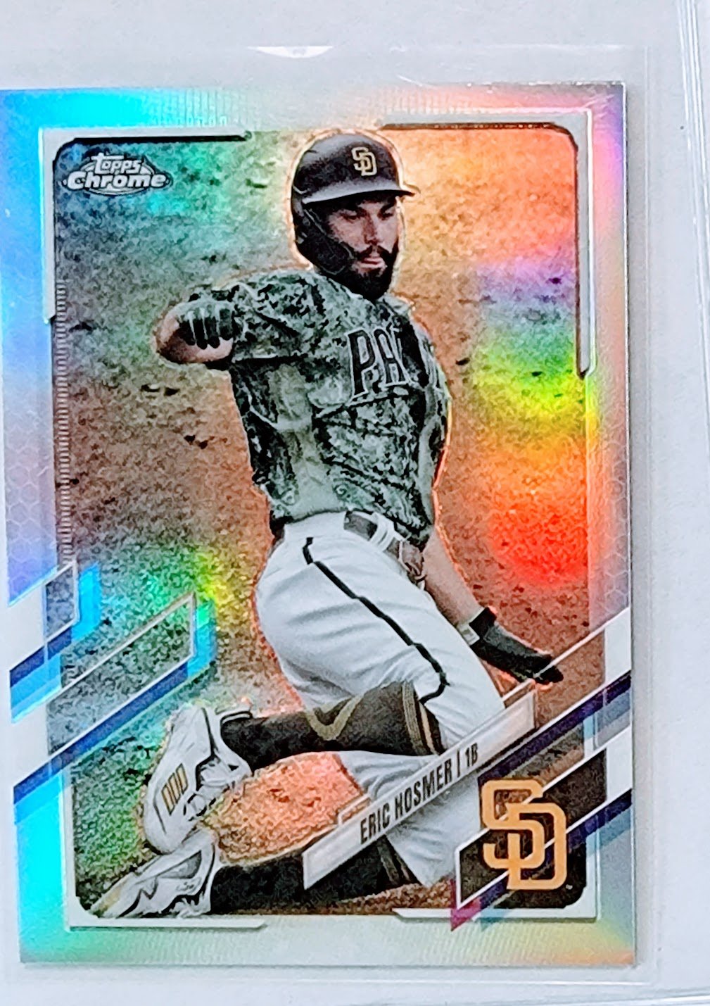 2021 Topps Chrome Eric Hosmer Refractor Baseball Trading Card TPTV simple Xclusive Collectibles