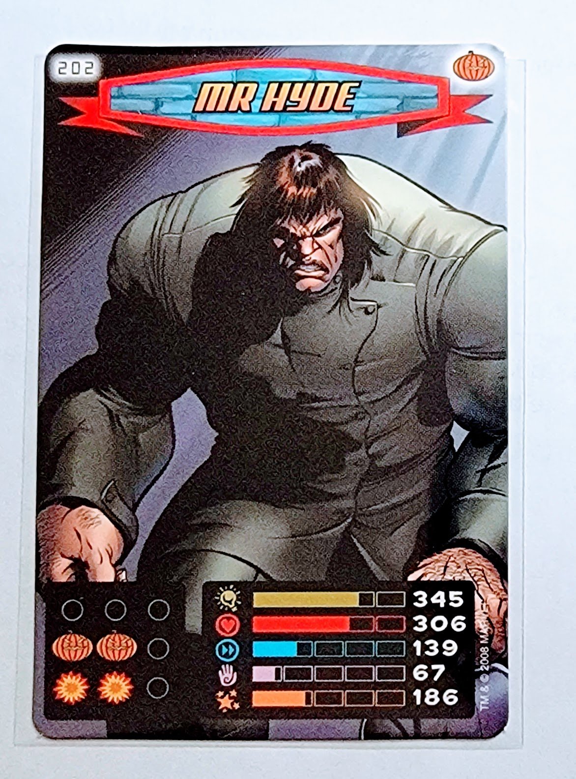 2008 Spiderman Heroes and Villains Mr Hyde #202 Marvel Booster Trading Card UPTI simple Xclusive Collectibles