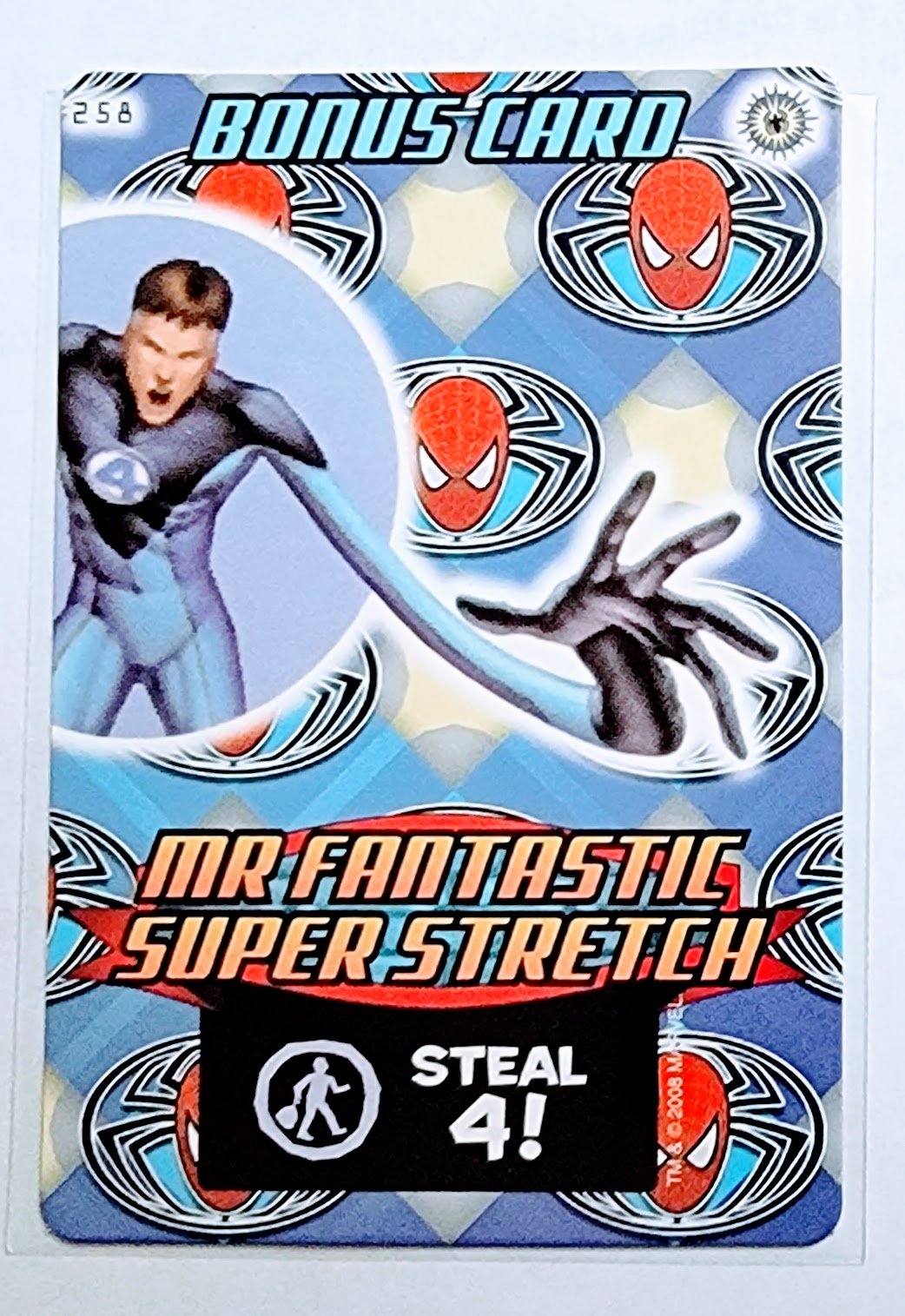 2008 Spiderman Heroes and Villains Mr Fantastic Super Stretch Bonus Card #258 Marvel Booster Trading Card UPTI simple Xclusive Collectibles