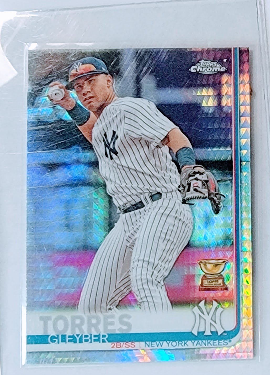 2019 Topps Chrome Gleyber Torres All Star Rookie Prism Refractor Baseball Trading Card TPTV simple Xclusive Collectibles