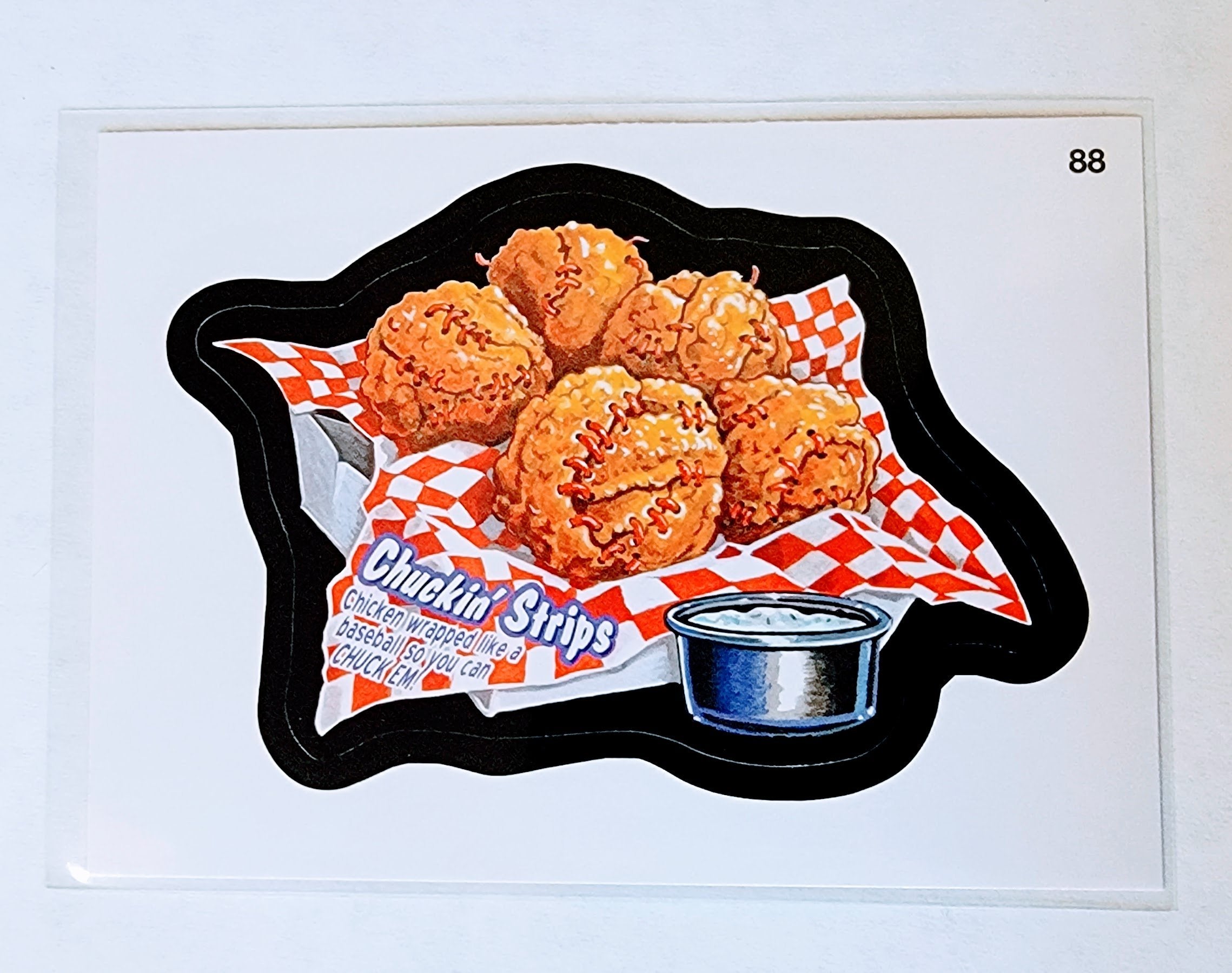 2016 Topps MLB Wacky Packages Chuckin Strips #88 Sticker Trading Card MCSC1 simple Xclusive Collectibles