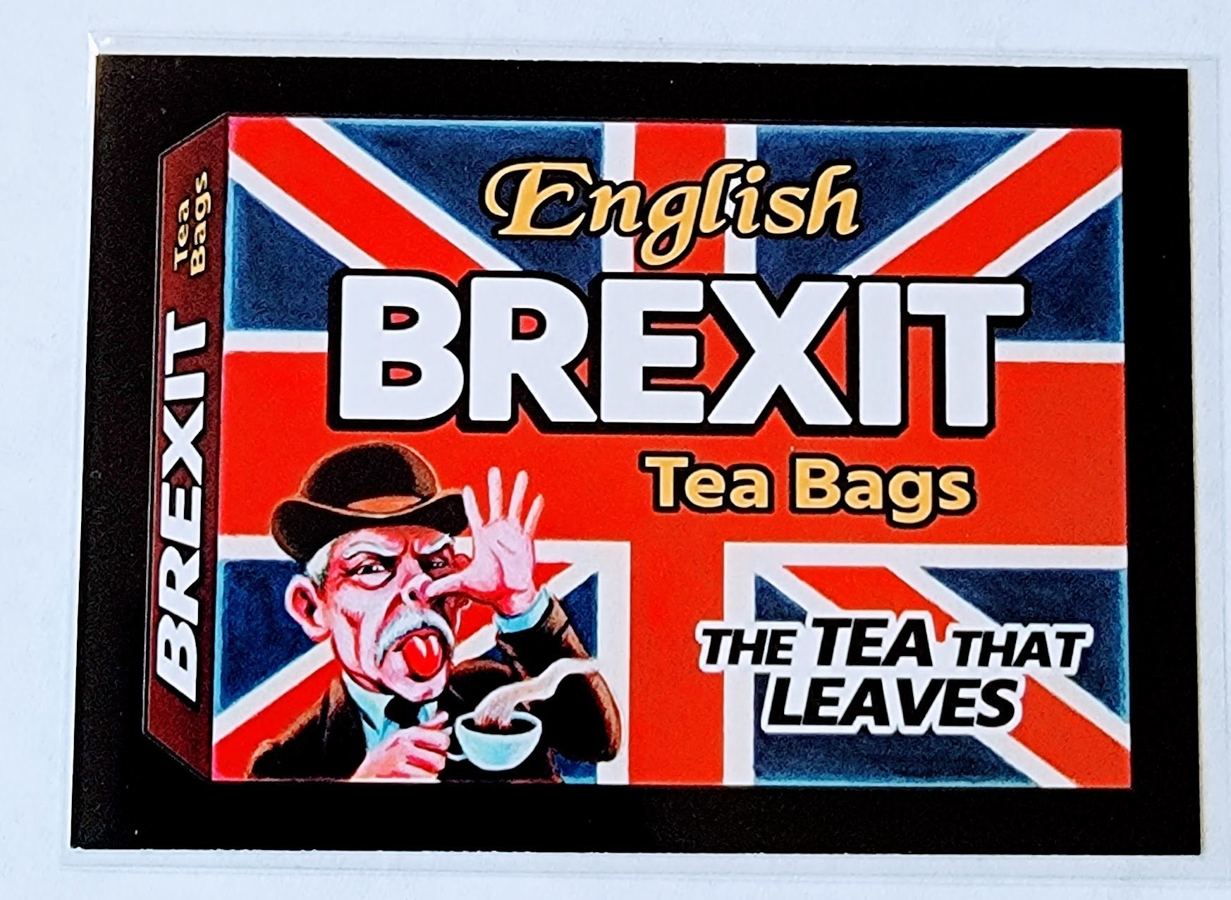 2017 Wacky Packages 50th Anniversary Crazy Politics English Brexit Tea Bags Sticker Trading Card MCSC1 simple Xclusive Collectibles