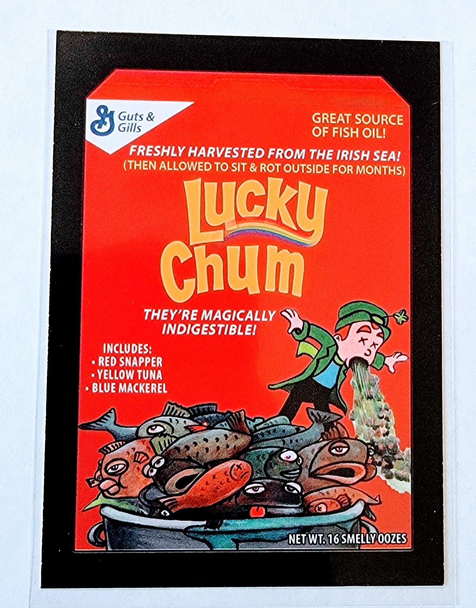 2017 Topps Wacky Packages 50th Anniversary Crazy Cereal Lucky Chum #7 Sticker Trading Card MCSC1 simple Xclusive Collectibles