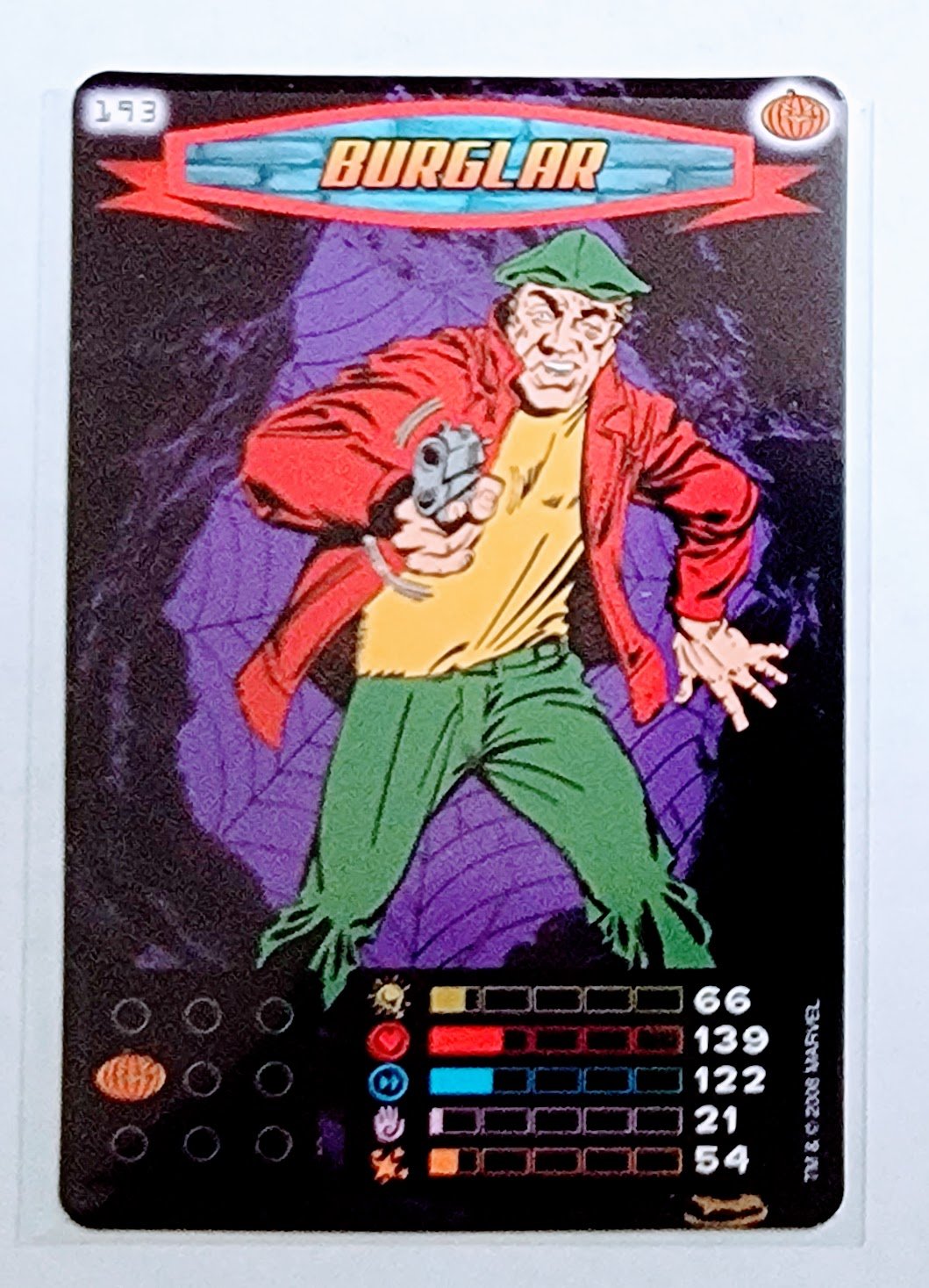 2008 Spiderman Heroes and Villains Burglar #193 Marvel Booster Trading Card UPTI simple Xclusive Collectibles