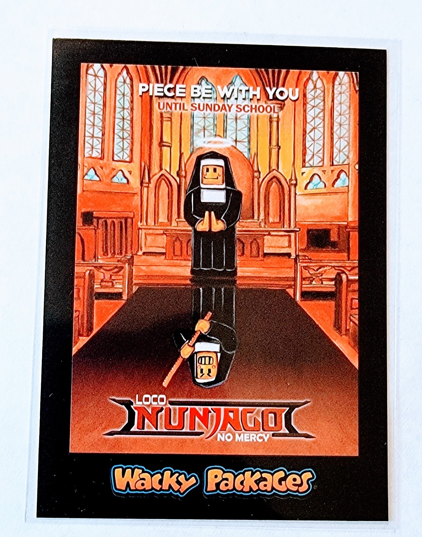 2018 Topps Wacky Packages Go to the Movies Loco Nunjago No Mercy Animated Film Stickers Trading Card simple Xclusive Collectibles