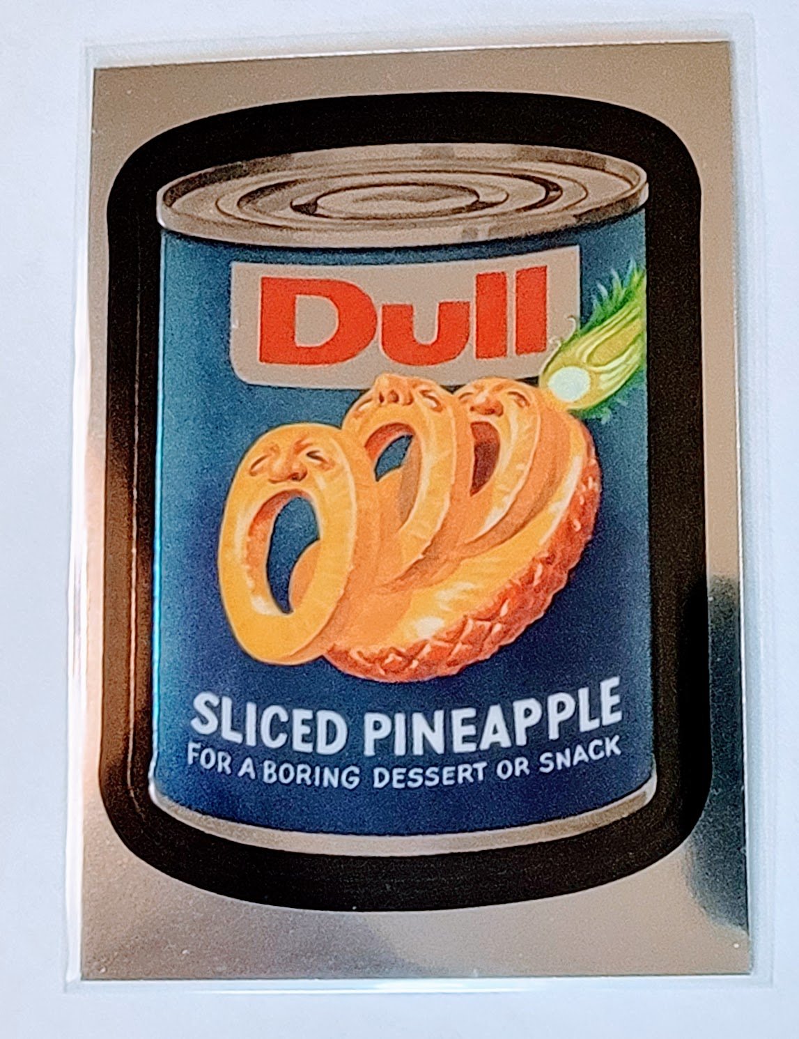 2014 Topps Wacky Packages Chrome Dull Sliced Pineapple Sticker Trading Card MCSC1 simple Xclusive Collectibles