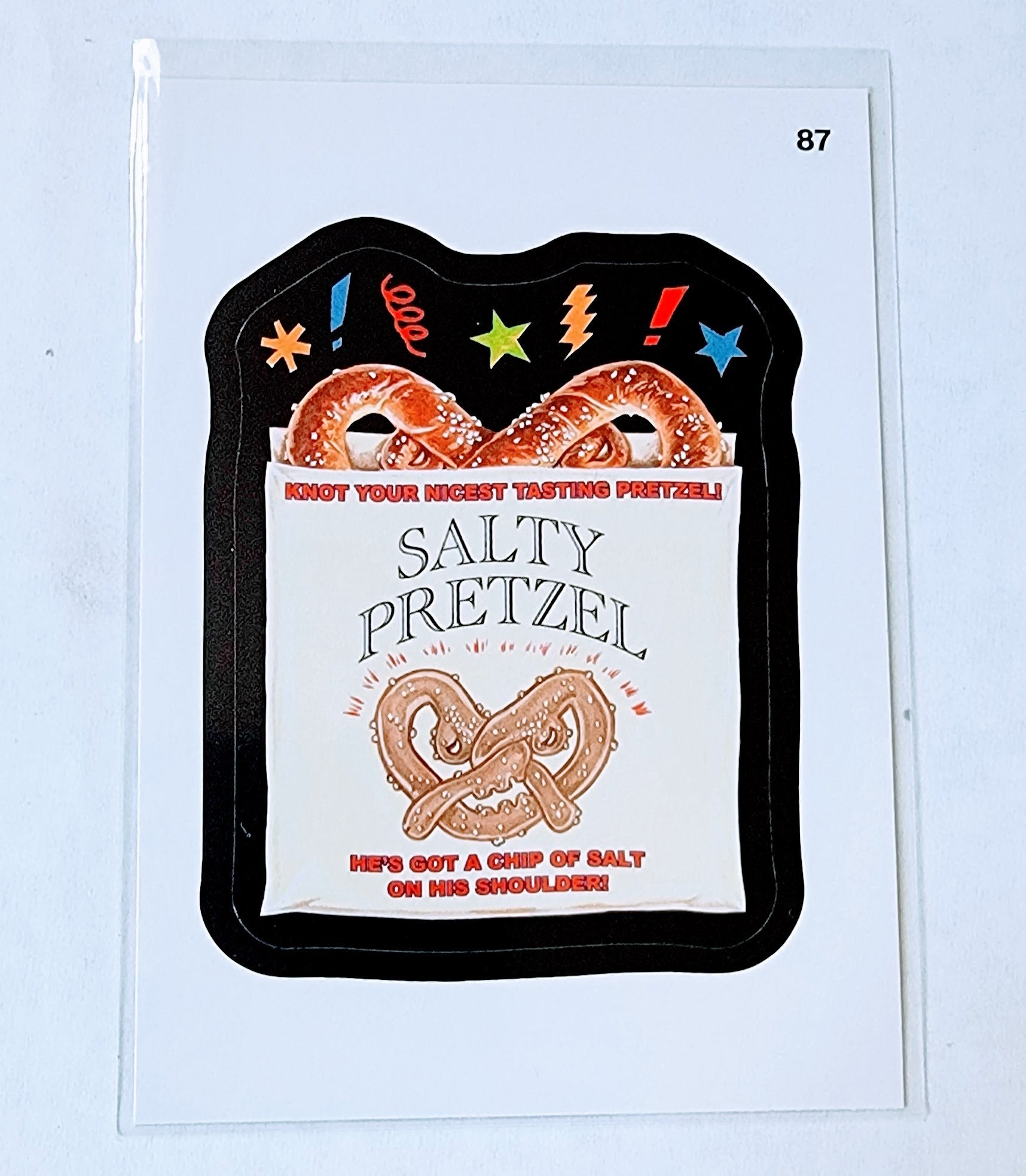 2016 Topps MLB Baseball Wacky Packages Salty Pretzel Sticker Trading Card MCSC1 simple Xclusive Collectibles