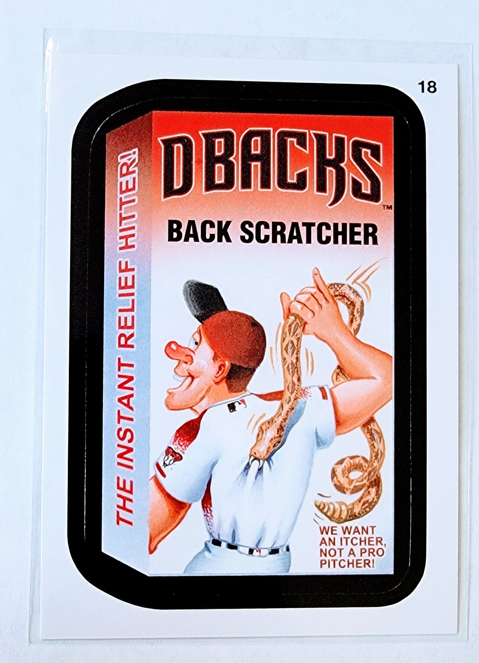 2016 Topps MLB Baseball Wacky Packages Arizona Diamondbacks D'backs Back Scratcher Sticker Trading Card MCSC1 simple, virtual Xclusive Collectibles