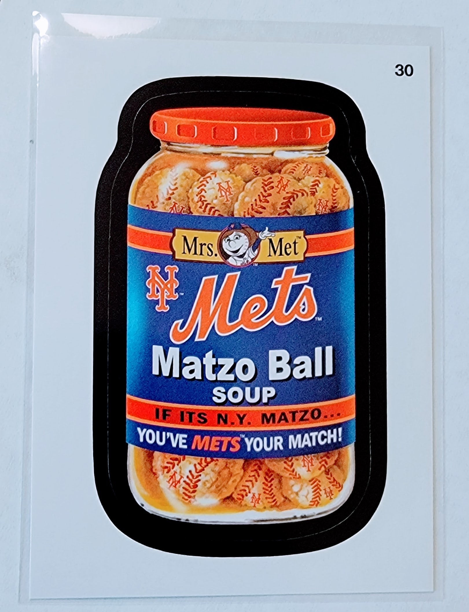 2016 Topps MLB Baseball Wacky Packages Mets Matso Ball Soup New York Mets Sticker Trading Card MCSC1 simple Xclusive Collectibles