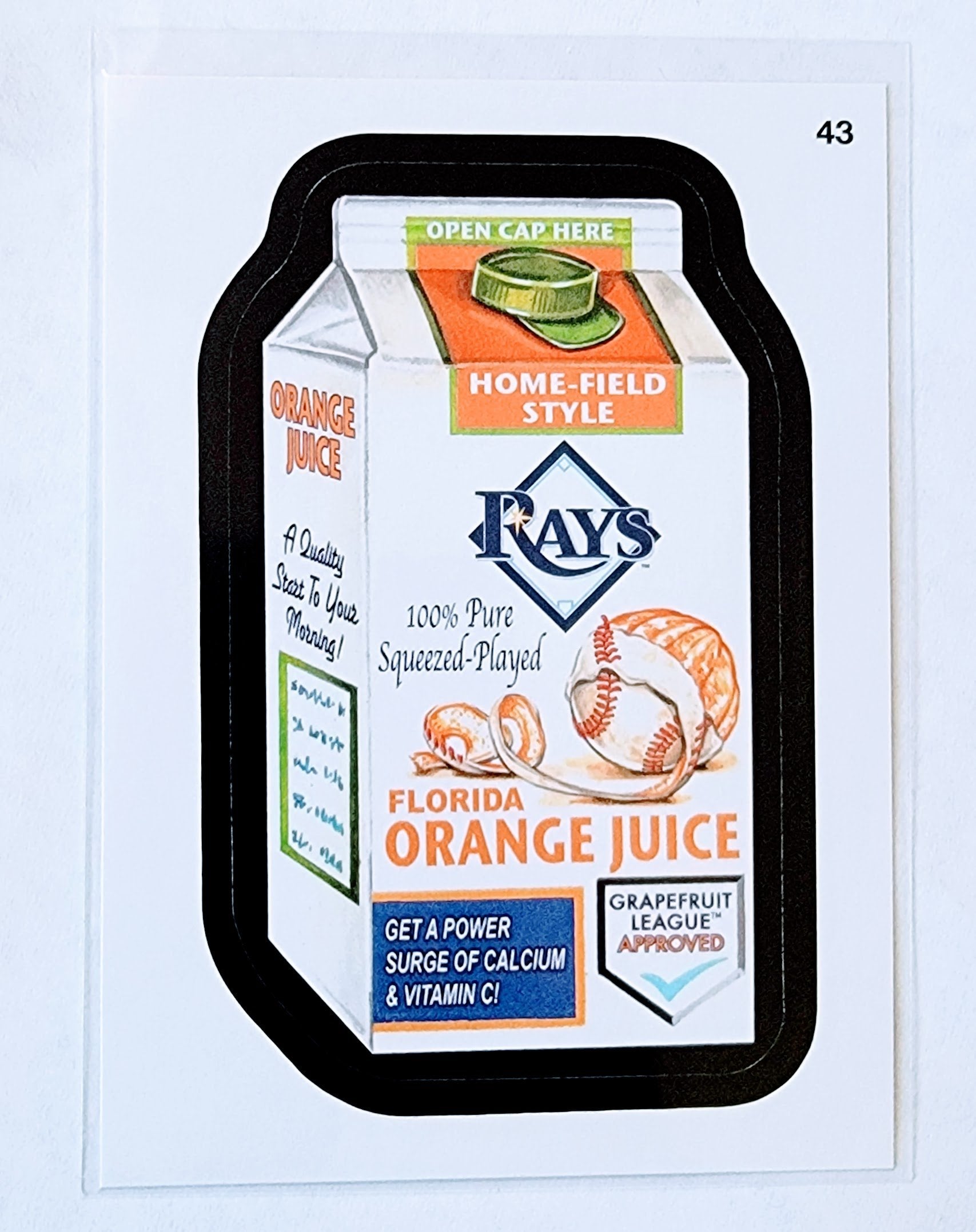 2016 Topps MLB Baseball Wacky Packages Home-Field Style Ray's Florida Orange Juice Sticker Trading Card MCSC1 simple Xclusive Collectibles