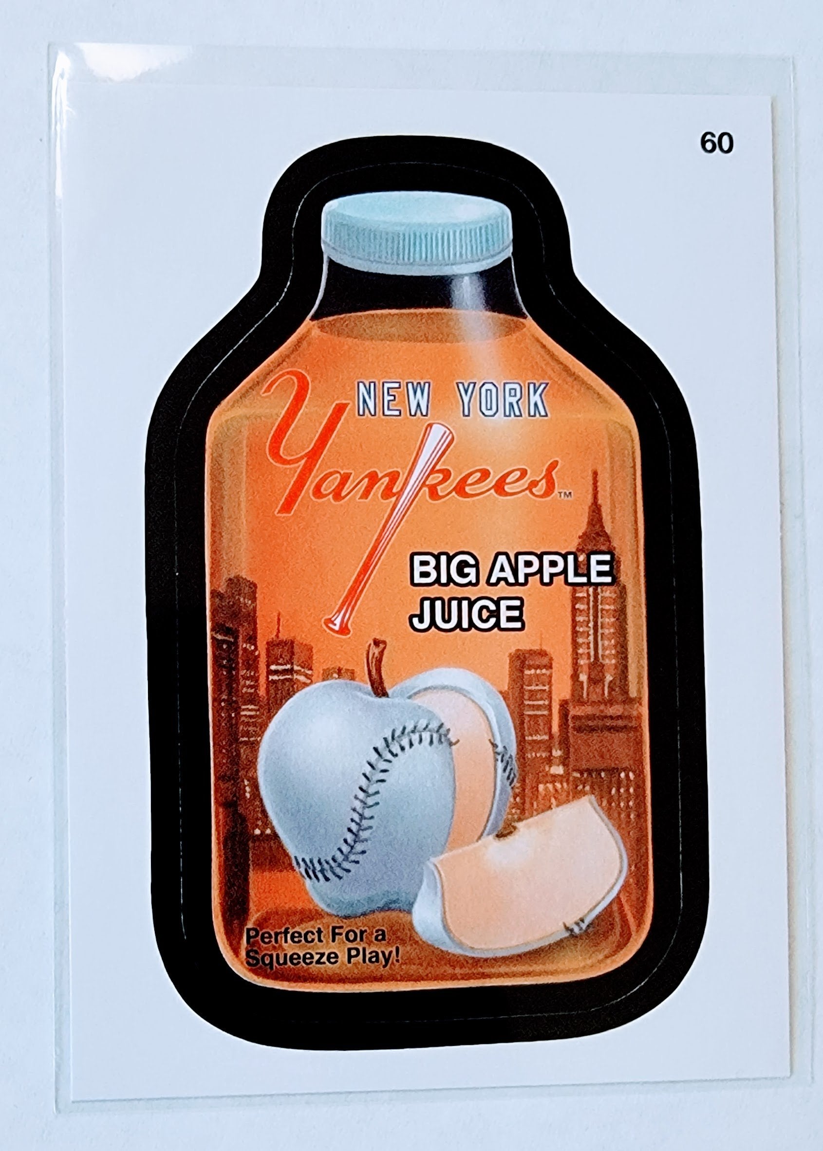 2016 Topps MLB Baseball Wacky Packages NY Yankees Big Apple Juice Sticker Trading Card MCSC1 simple Xclusive Collectibles