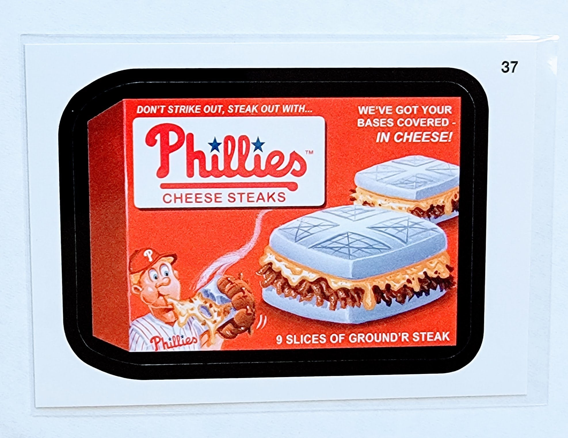 2016 Topps MLB Baseball Wacky Packages Phillies Cheese Steaks Sticker Trading Card MCSC1 simple Xclusive Collectibles