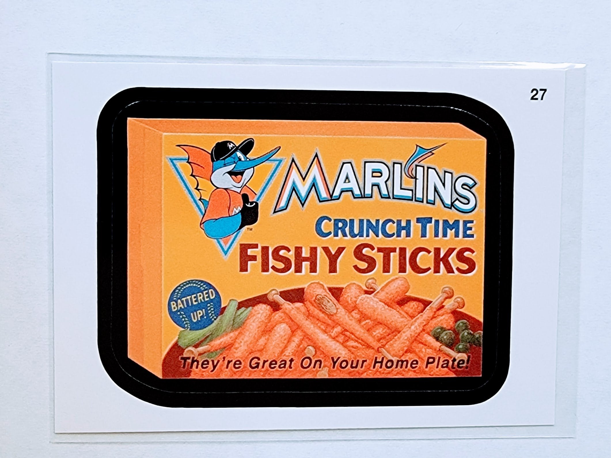 2016 Topps MLB Baseball Wacky Packages Marlins Crunch Time Fish Sticks Sticker Trading Card MCSC1 simple Xclusive Collectibles