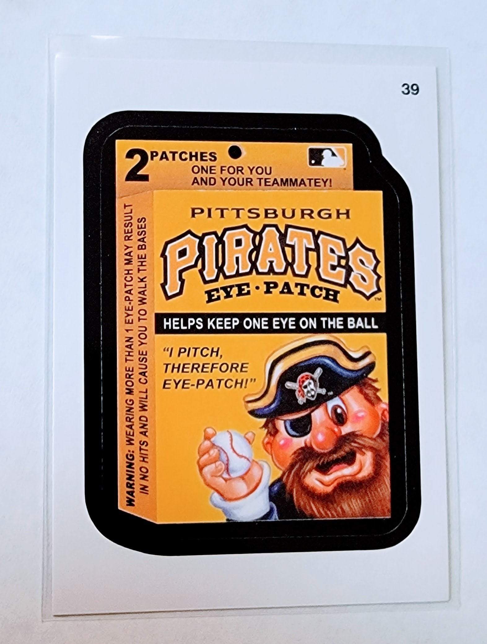 2016 Topps MLB Baseball Wacky Packages Pittsburgh Pirates Eye Patch Sticker Trading Card MCSC1 simple Xclusive Collectibles