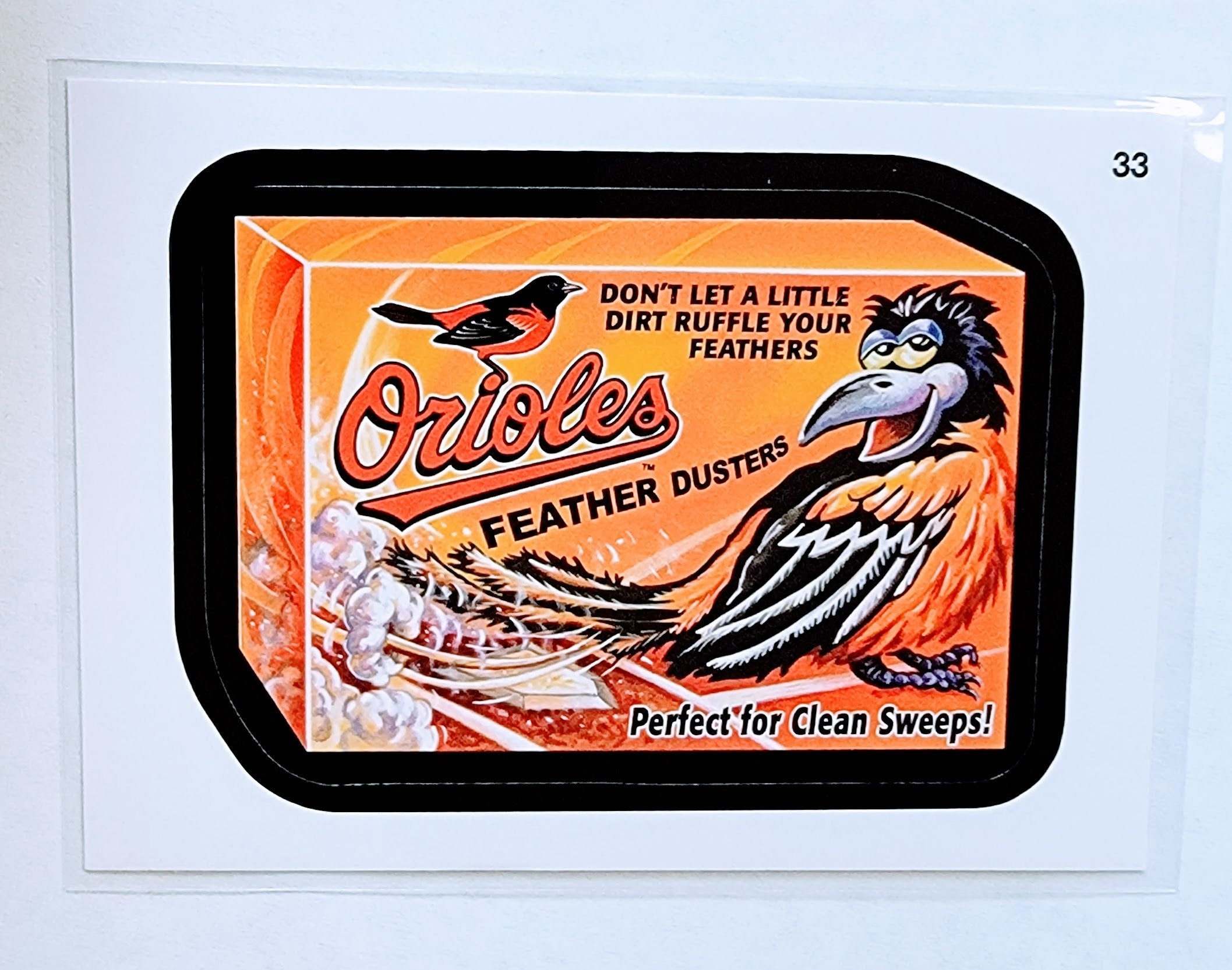 2016 Topps MLB Baseball Wacky Packages Orioles Feather Dusters Sticker Trading Card MCSC1 simple Xclusive Collectibles