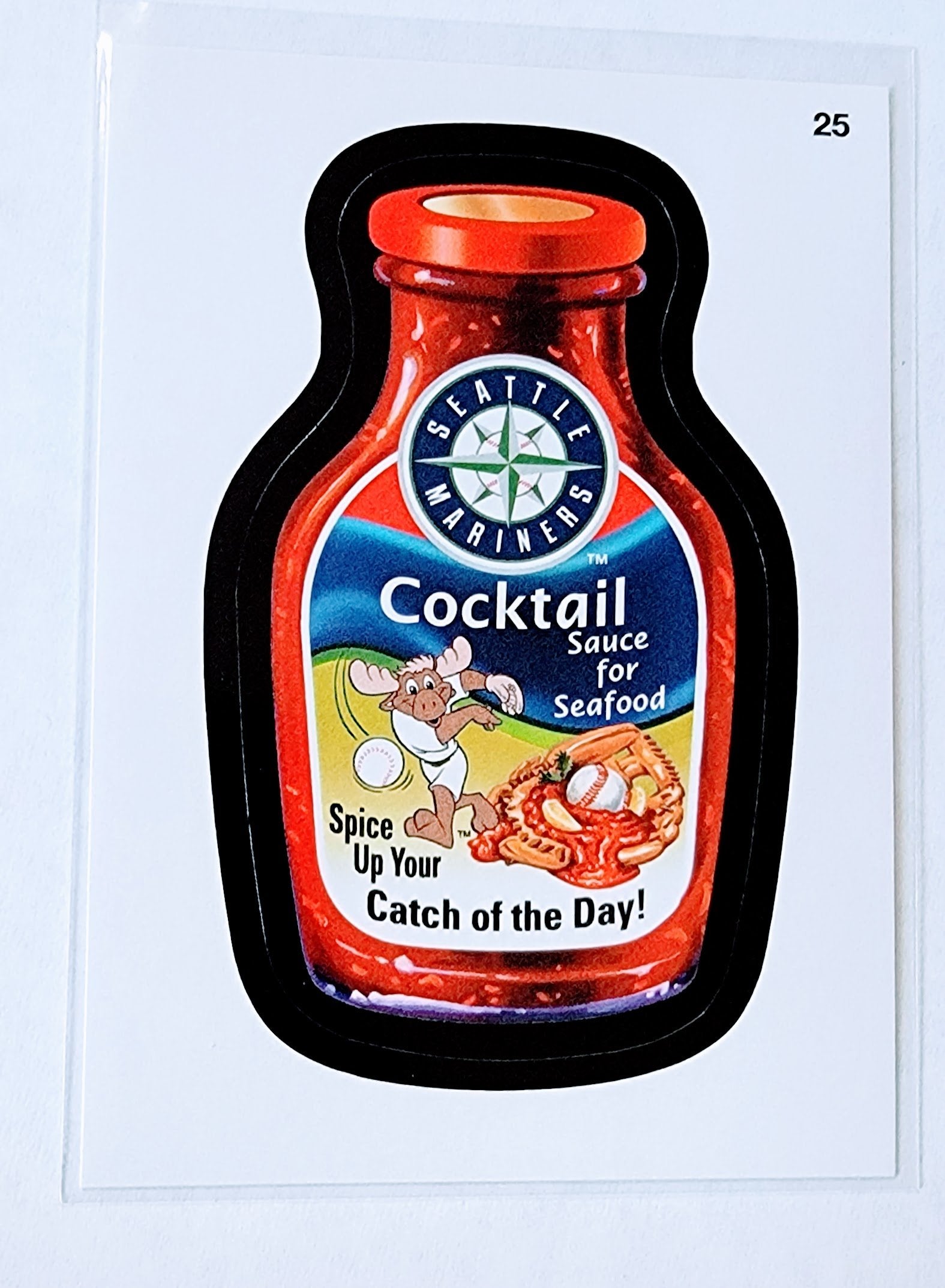 2016 Topps MLB Baseball Wacky Packages Seattle Mariners Cocktail Sauce Sticker Trading Card MCSC1 simple Xclusive Collectibles