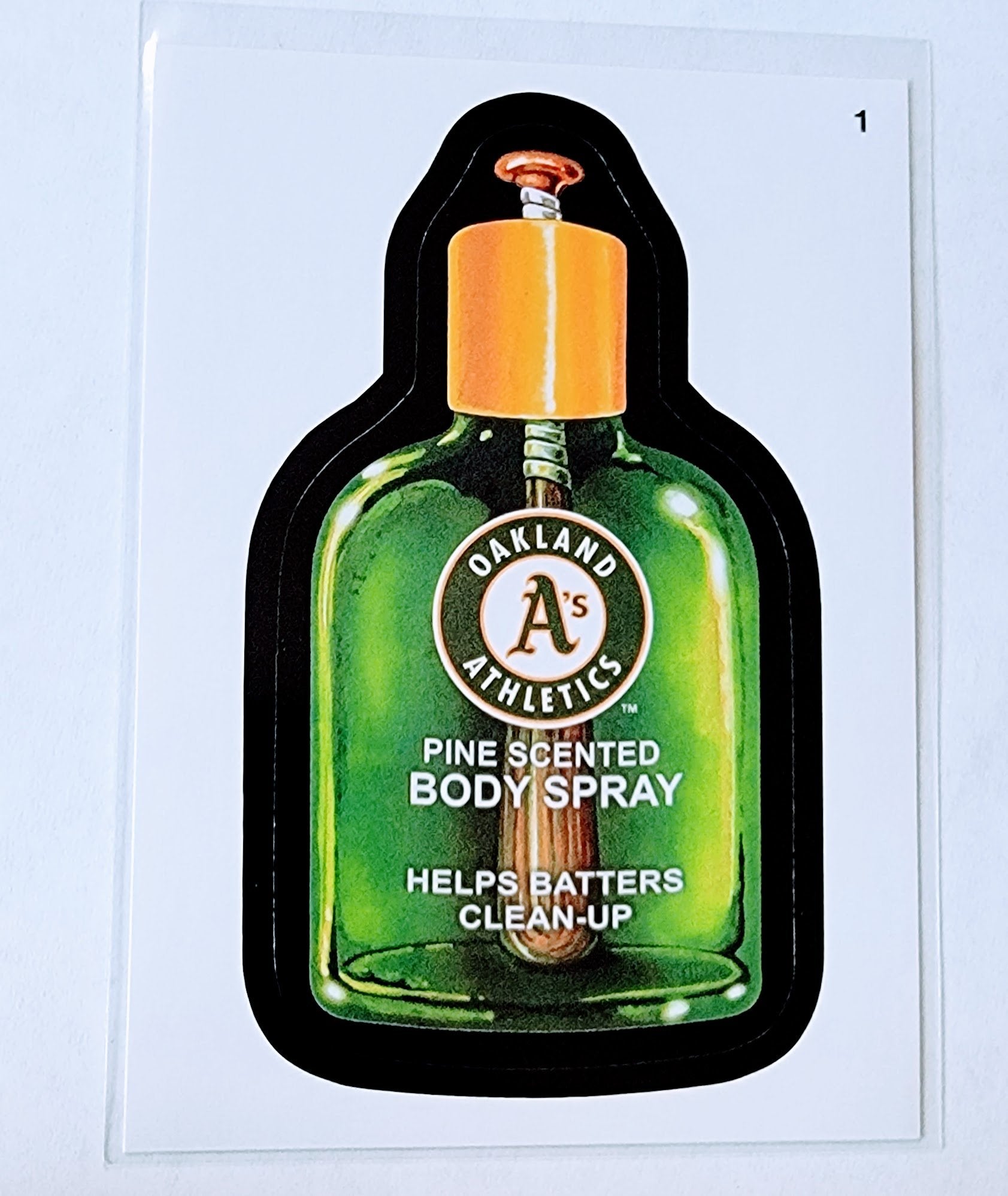 2016 Topps MLB Baseball Wacky Packages Oakland Athletics Pine Scented Body Spray Sticker Trading Card MCSC1 simple Xclusive Collectibles