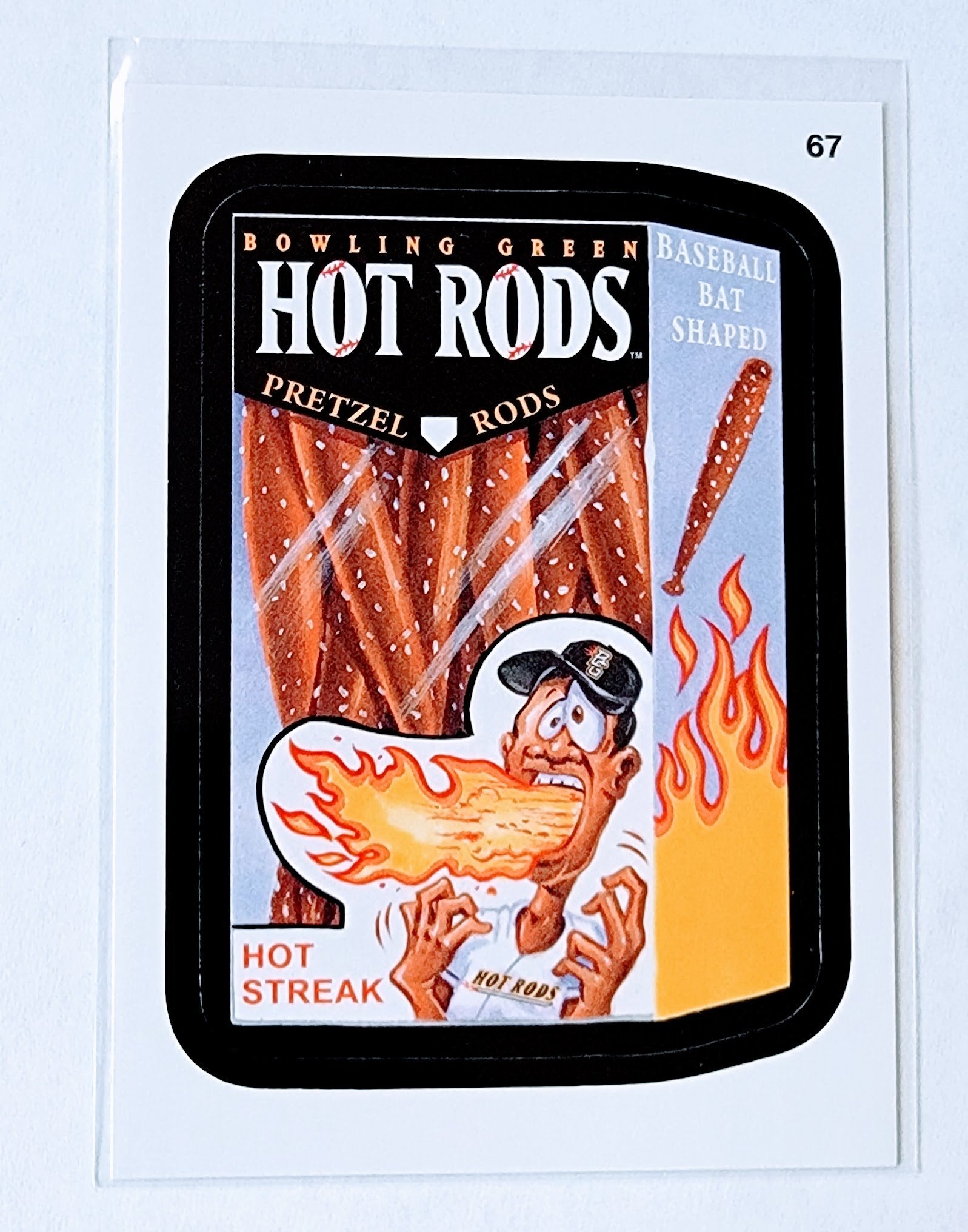 2016 Topps MLB Baseball Wacky Packages Bowling Green Hot Rods Pretzel Rods Sticker Trading Card MCSC1 simple Xclusive Collectibles