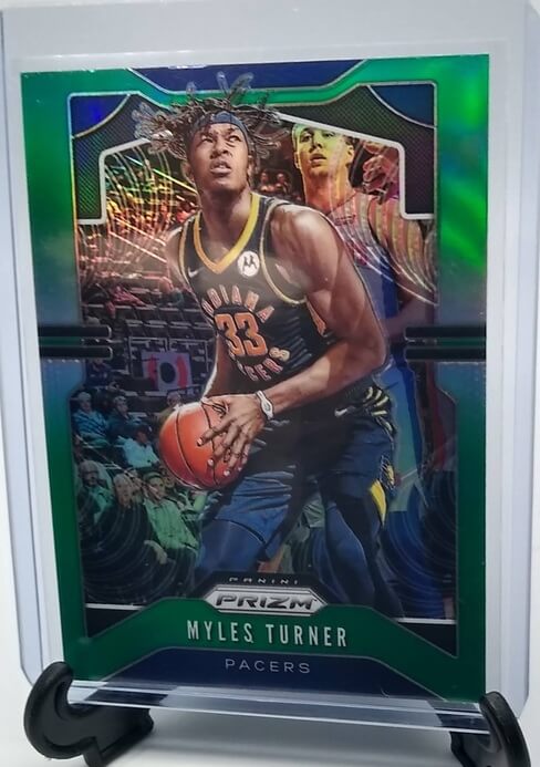 2019-20 Panini Prizm Myles Turner Green Refractor Basketball Card simple Xclusive Collectibles