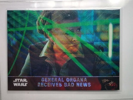 2016 Topps Star Wars Chrome The Force Awakens General Organa Receives Bad News Refractor Trading Card simple Xclusive Collectibles