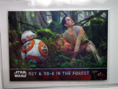 2016 Topps Star Wars Chrome The Force Awakens Rey & BB-8 In the Forest Refractor Trading Card simple Xclusive Collectibles