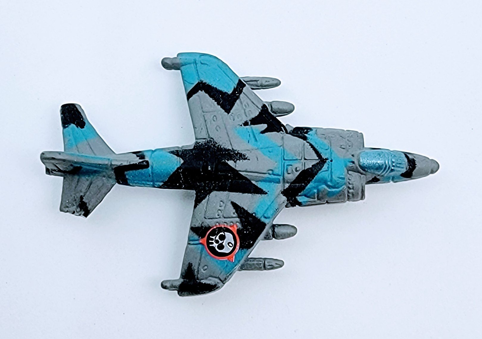 Micro Machines Military AV-8B SeaHarrier VTOL Terror Troops Blue, Gray, and Black Camo Miniature Toy MMAC2 simple Xclusive Collectibles   