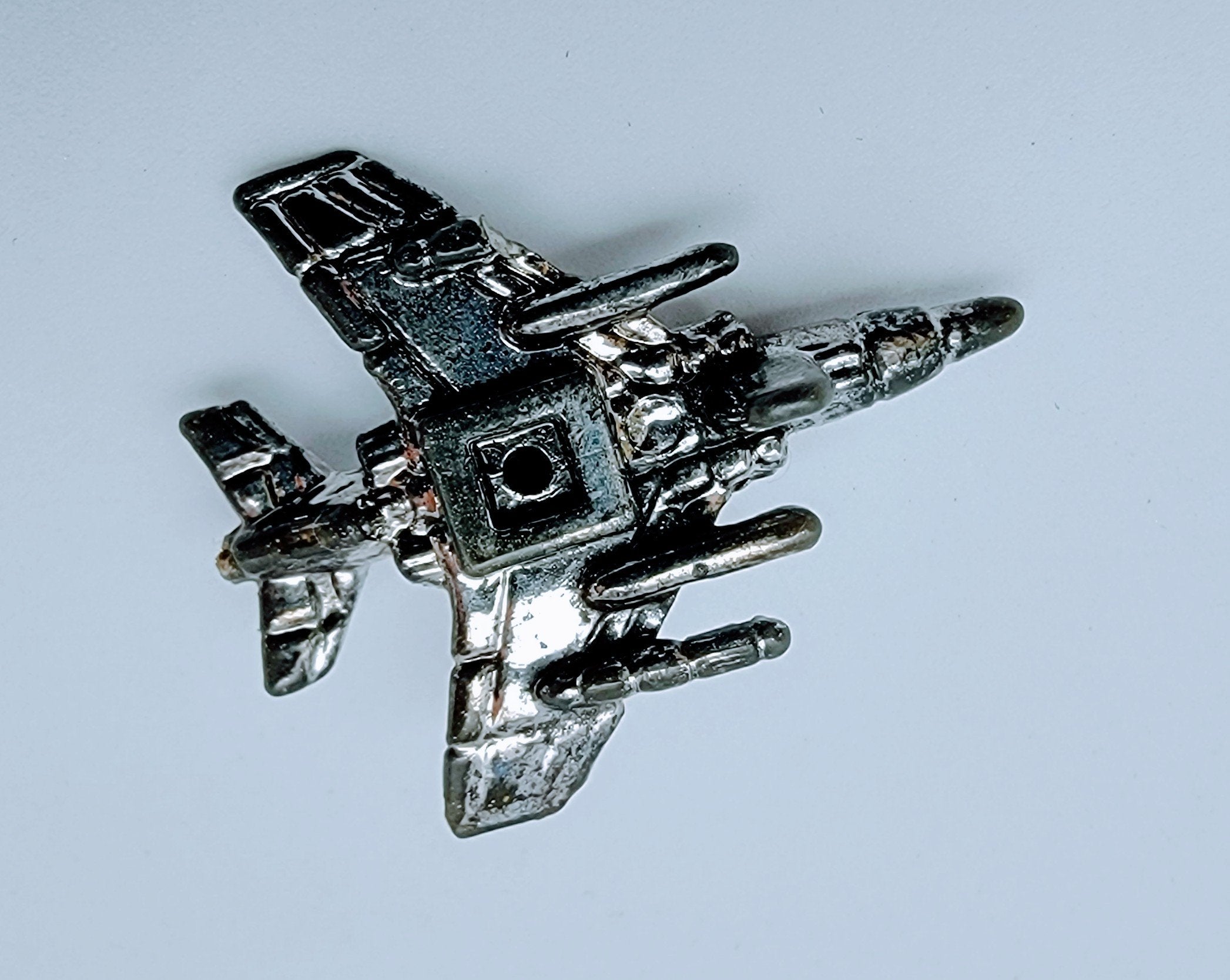 Micro Machines Military F-4 Phantom Chrome Miniature Toy MWAC2 simple Xclusive Collectibles   