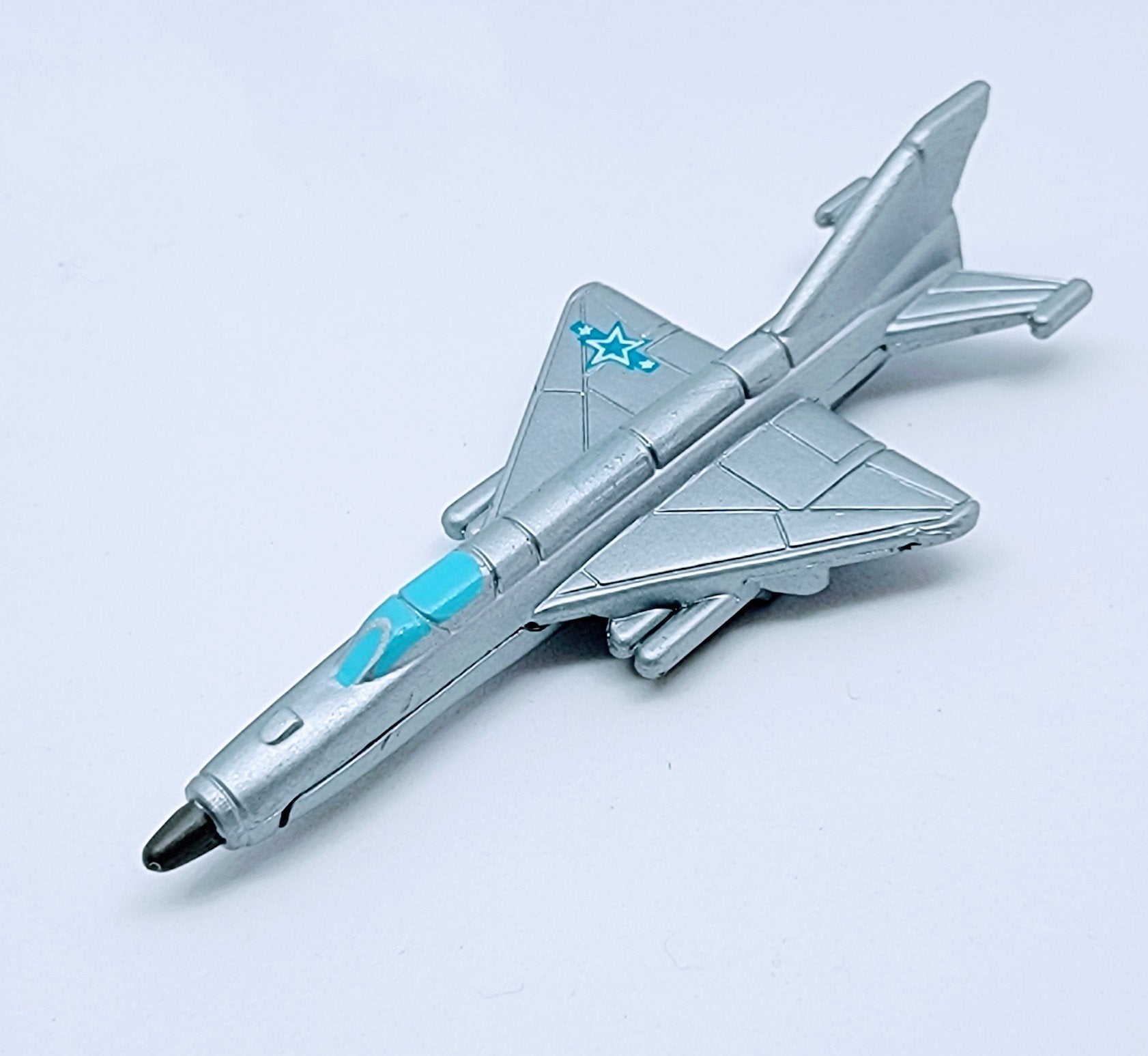 Micro Machines Military Silver MiG-21 Fishbed Jet Fighter Allies Logo Lot of 2 MMH1C simple Xclusive Collectibles   