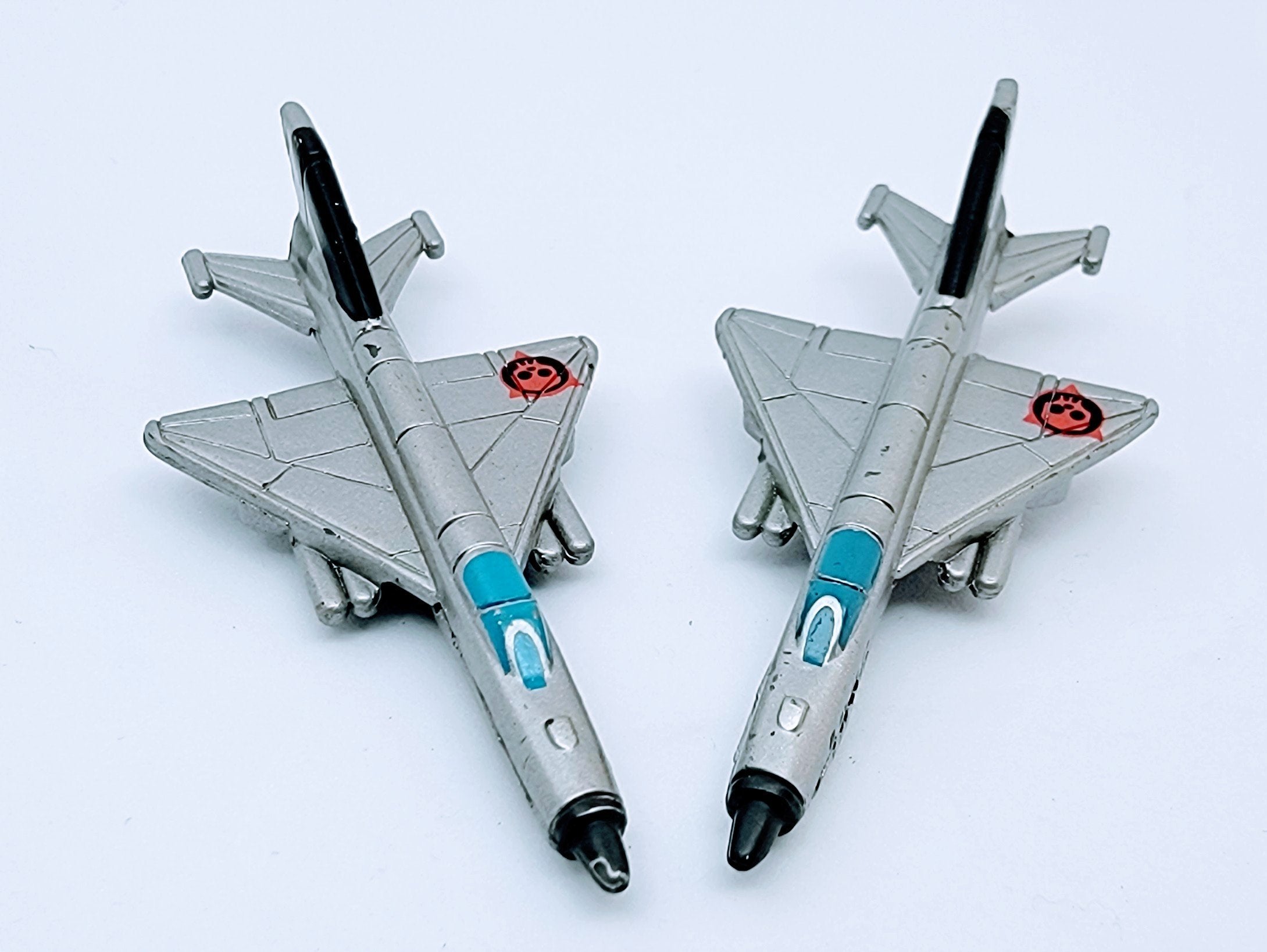 Micro Machines Military Silver MiG-21 Jet Fighter Lot With Terror Troops Logo MMB3 simple Xclusive Collectibles   