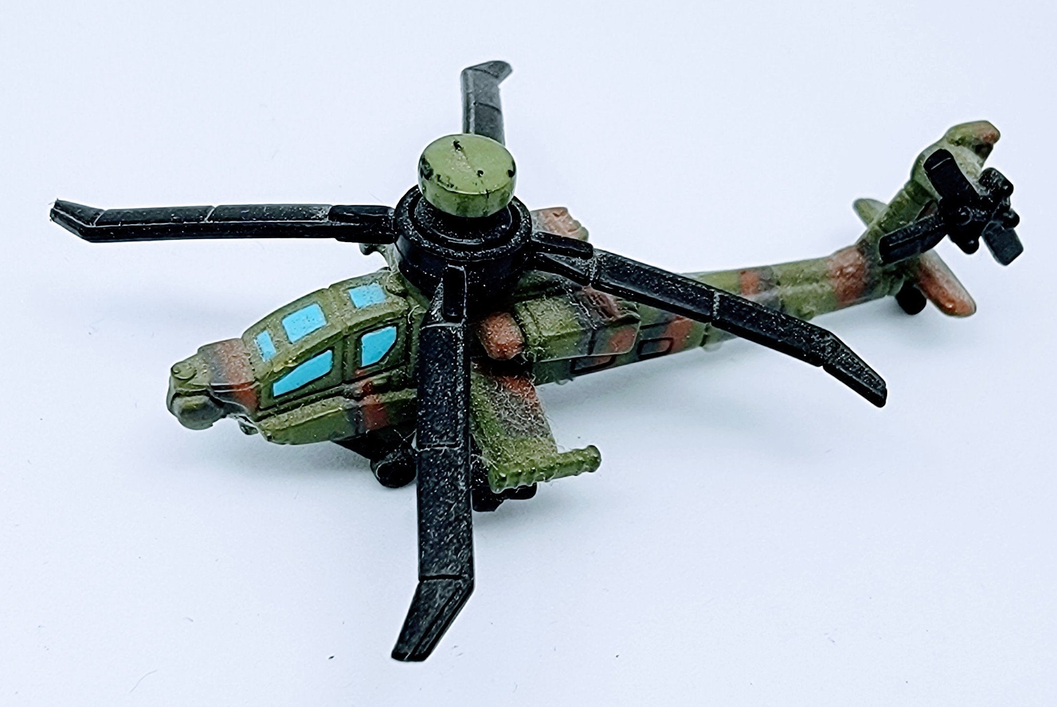 Micro Machines Military AH-64 Apache Helicopter Green/Brown Collectible Vintage Aircraft Miniatures MMLB1 simple Xclusive Collectibles   