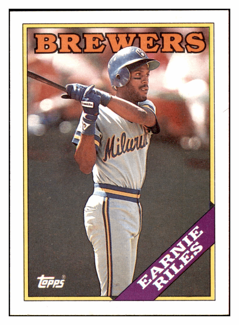1988 Topps Earnie Riles    Milwaukee Brewers #88 Baseball card   BMB1B simple Xclusive Collectibles   
