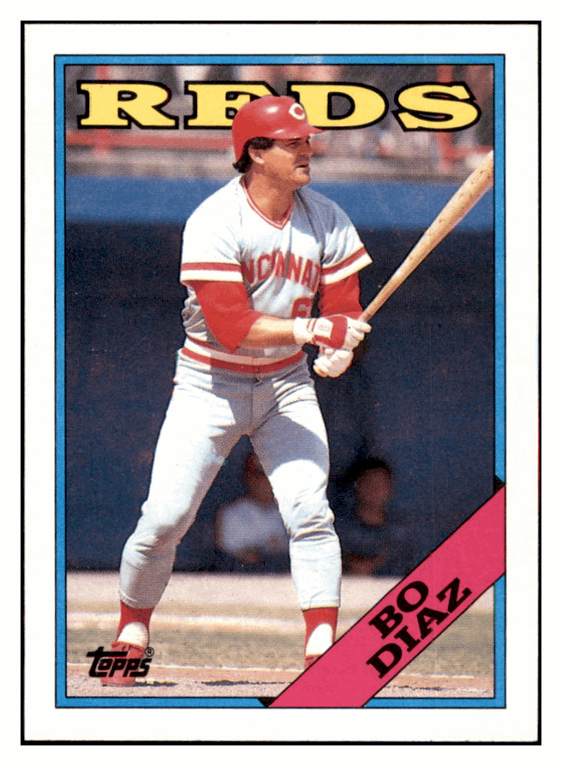 1988 Topps Bo Diaz    Cincinnati Reds #265 Baseball card   BMB1B simple Xclusive Collectibles   