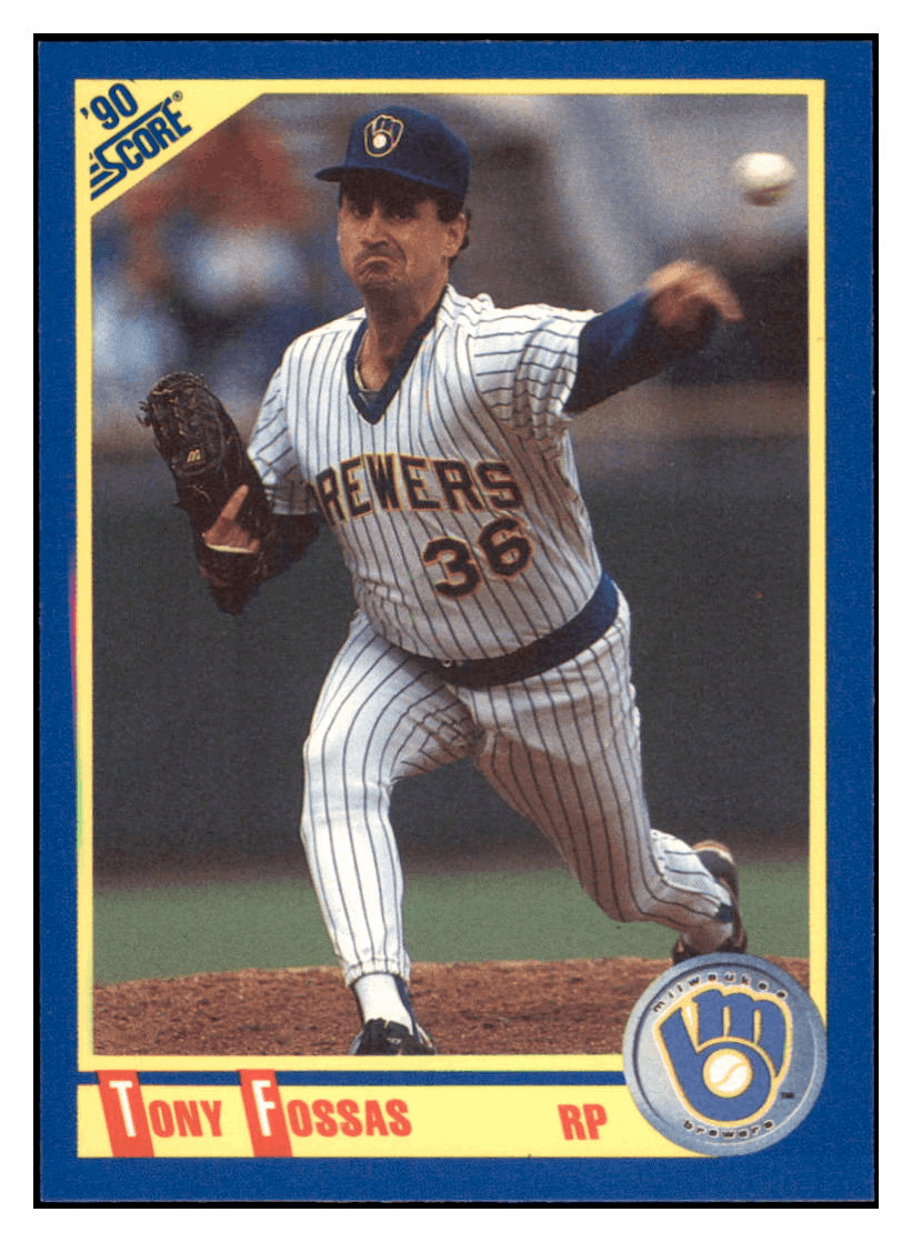 1990 Score Tony Fossas   RC Milwaukee Brewers Baseball Card GMMGB simple Xclusive Collectibles   