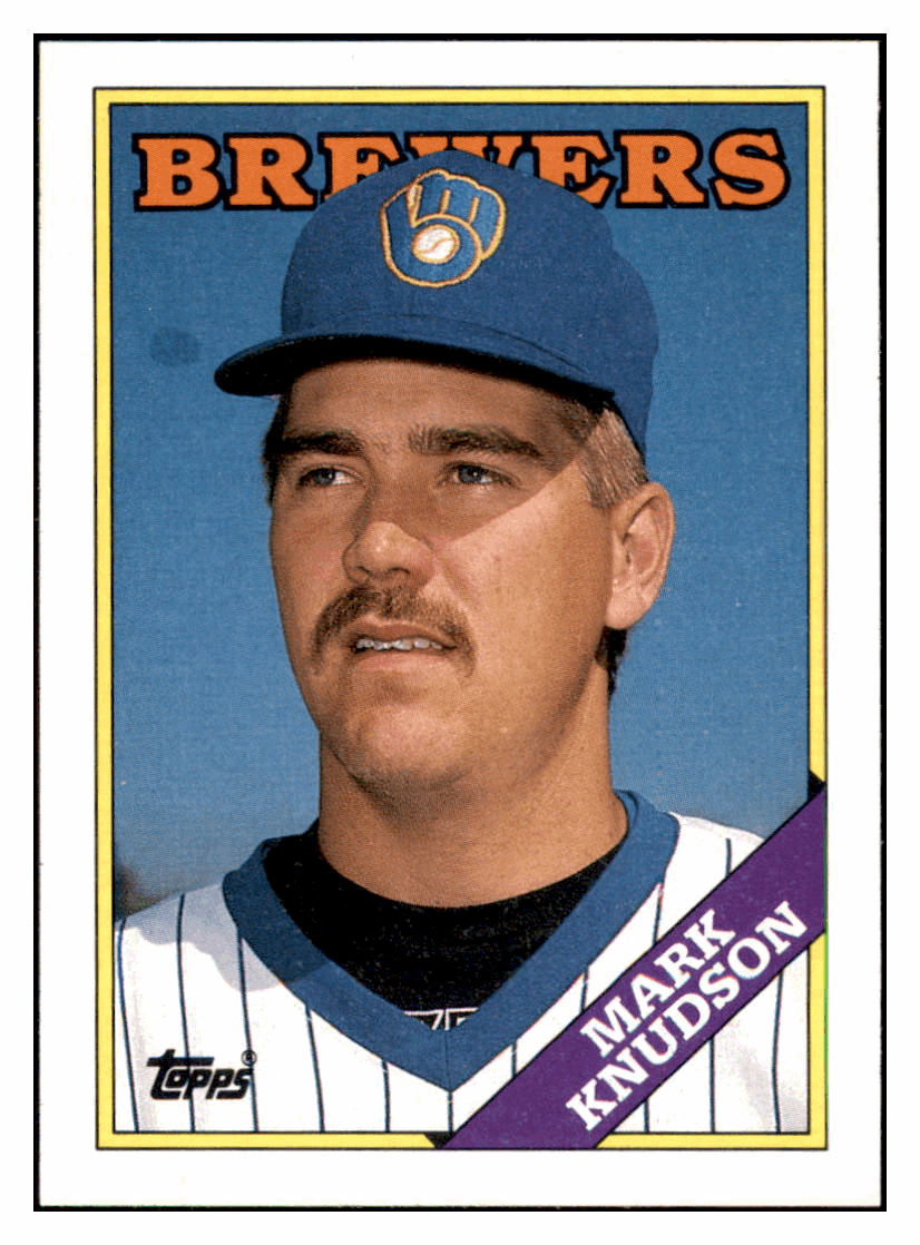 1988 Topps Mark Knudson   RC Milwaukee Brewers Baseball Card GMMGD simple Xclusive Collectibles   
