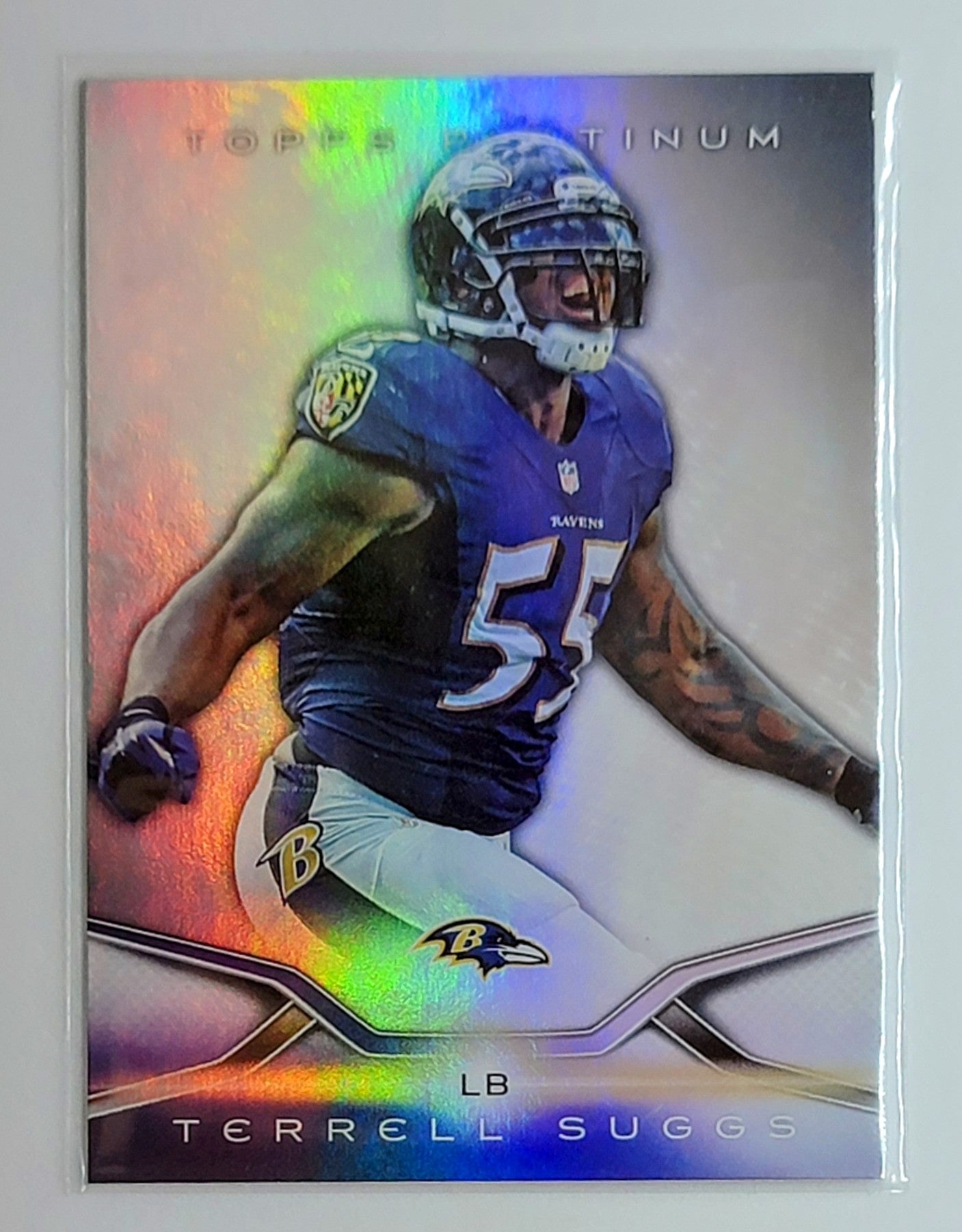 2014 Topps Platinum Terrell
  Suggs Blue Wave Refractors  Baltimore
  Ravens Football Card  TH1CB simple Xclusive Collectibles   