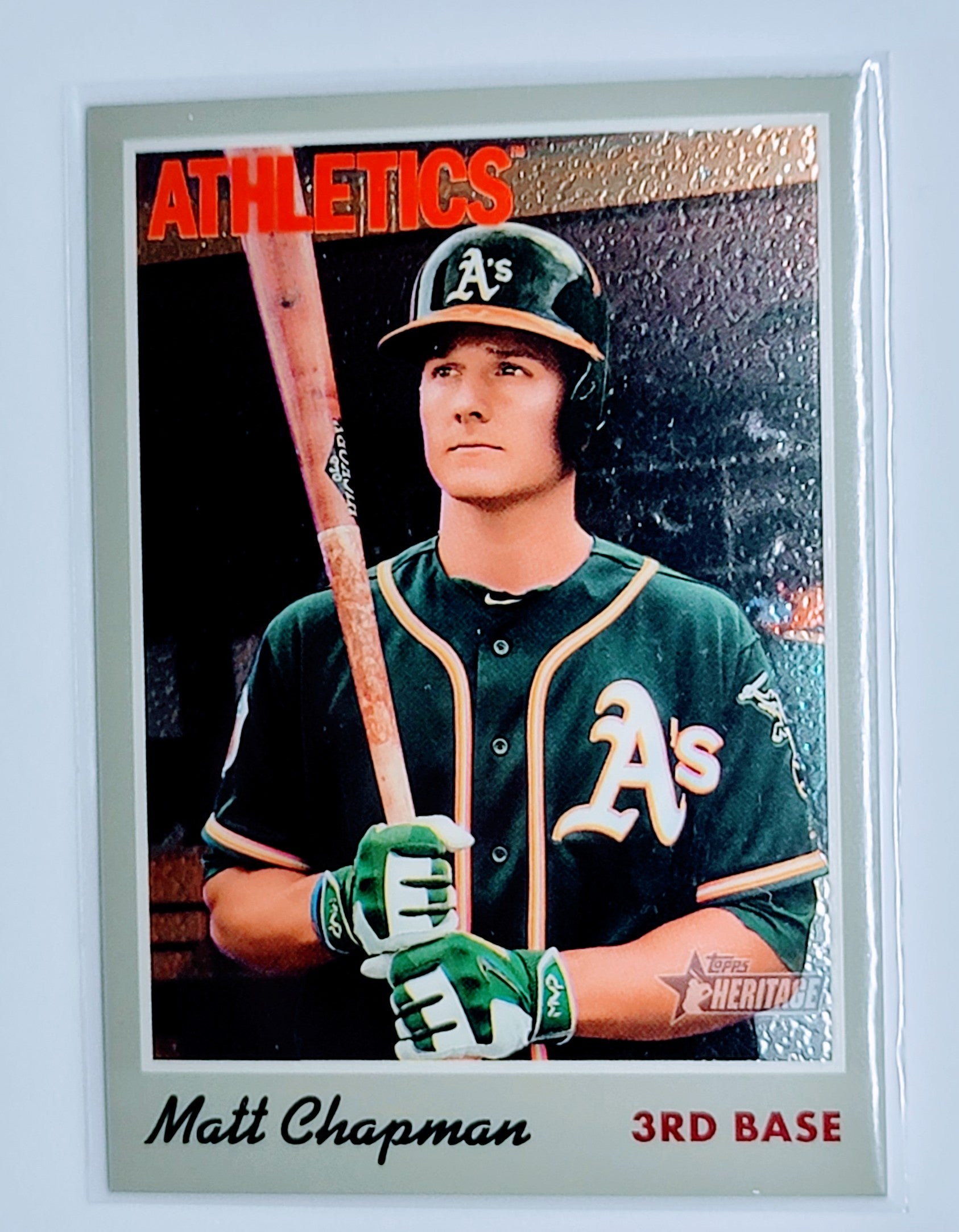 2019 Topps Heritage Matt
  Chapman Chrome Refractor (Walmart Exclusives) 
  SN570 Oakland Athletics Baseball Card 
  TH1CB simple Xclusive Collectibles   