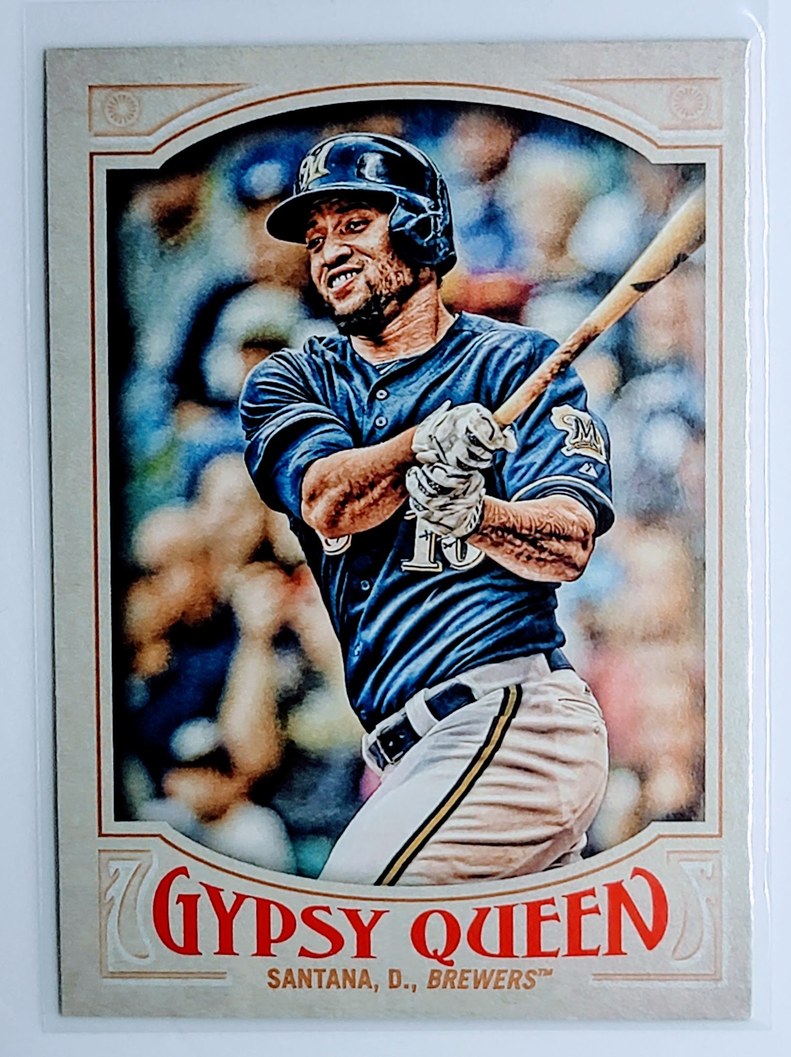 2016 Topps Gypsy Queen Domingo
  Santana   Milwaukee Brewers Baseball
  Card  TH1CB simple Xclusive Collectibles   
