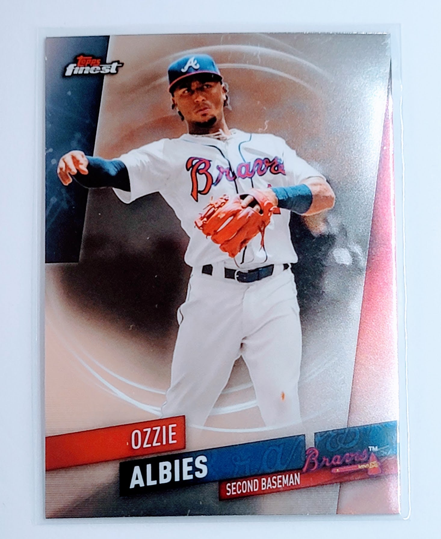 2019 Finest Ozzie Albies   Atlanta Braves Baseball Card  TH1CB simple Xclusive Collectibles   