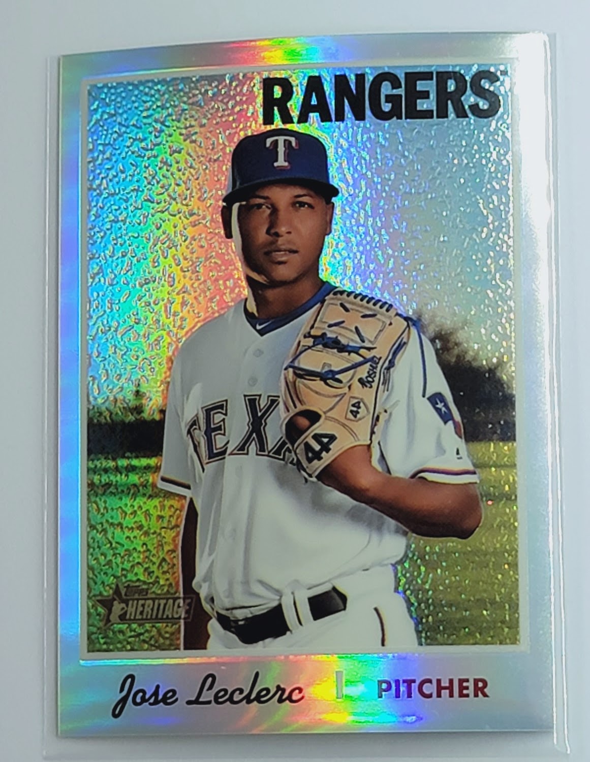 limited edition baseball cards 2019 Topps Heritage Chrome #’d Jose Leclerc Texas Rangers Baseball Card – A Limited-Edition Piece